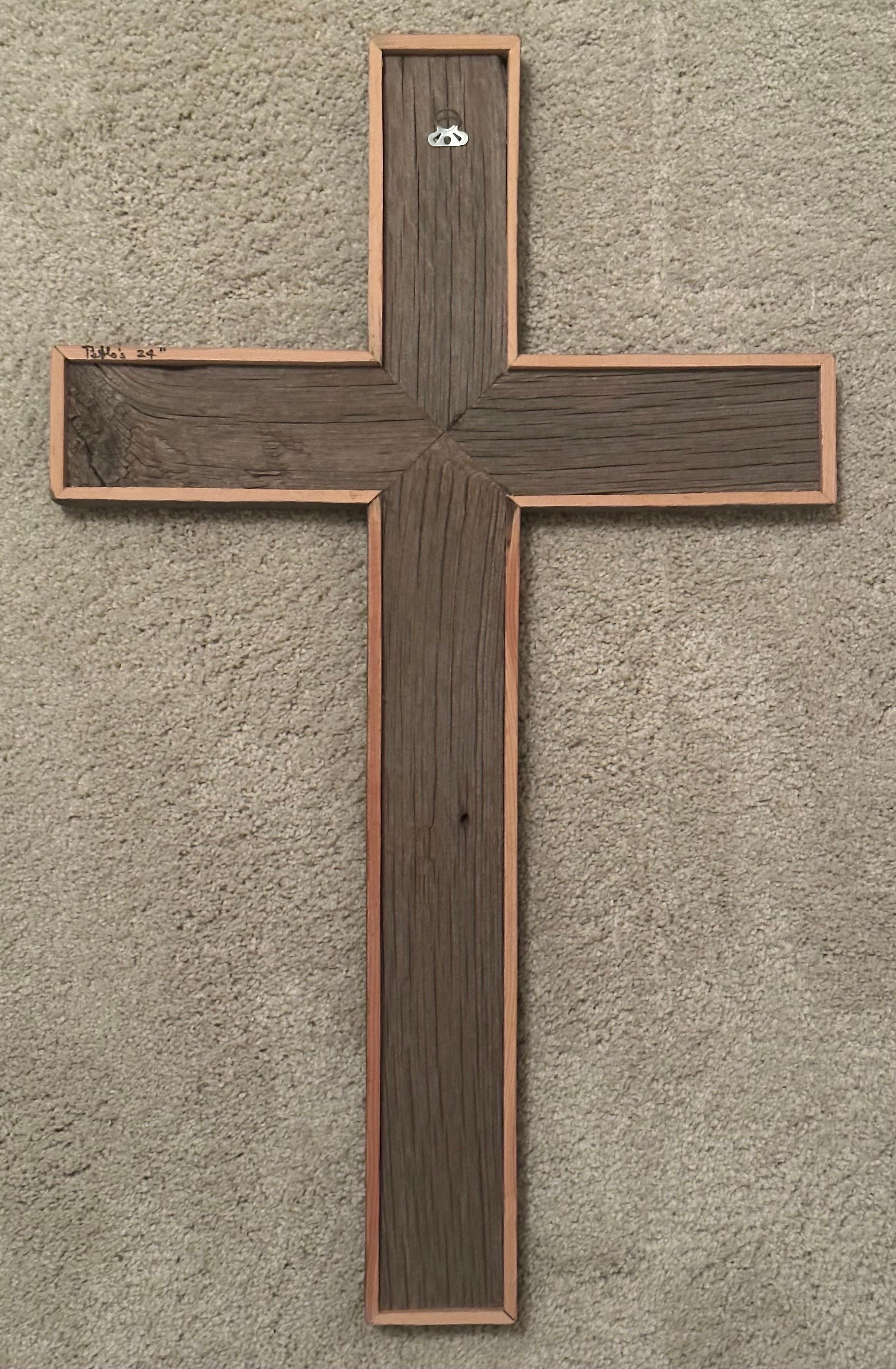 Large Rustic Driftwood Cross For Sale 3