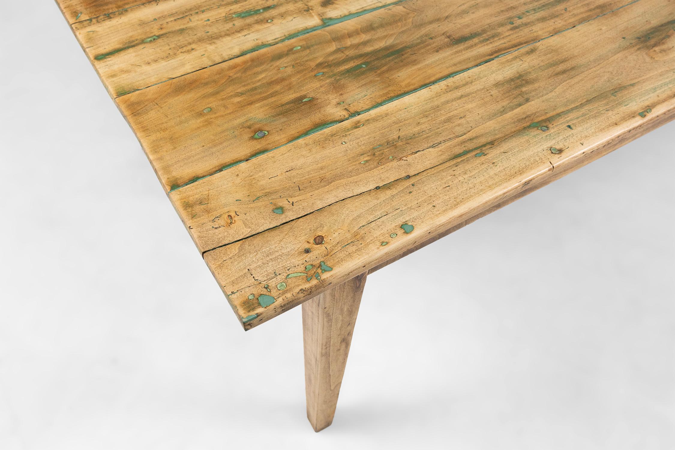 Grande table de ferme rustique en bois d'orme, France, vers 1800 en vente 4