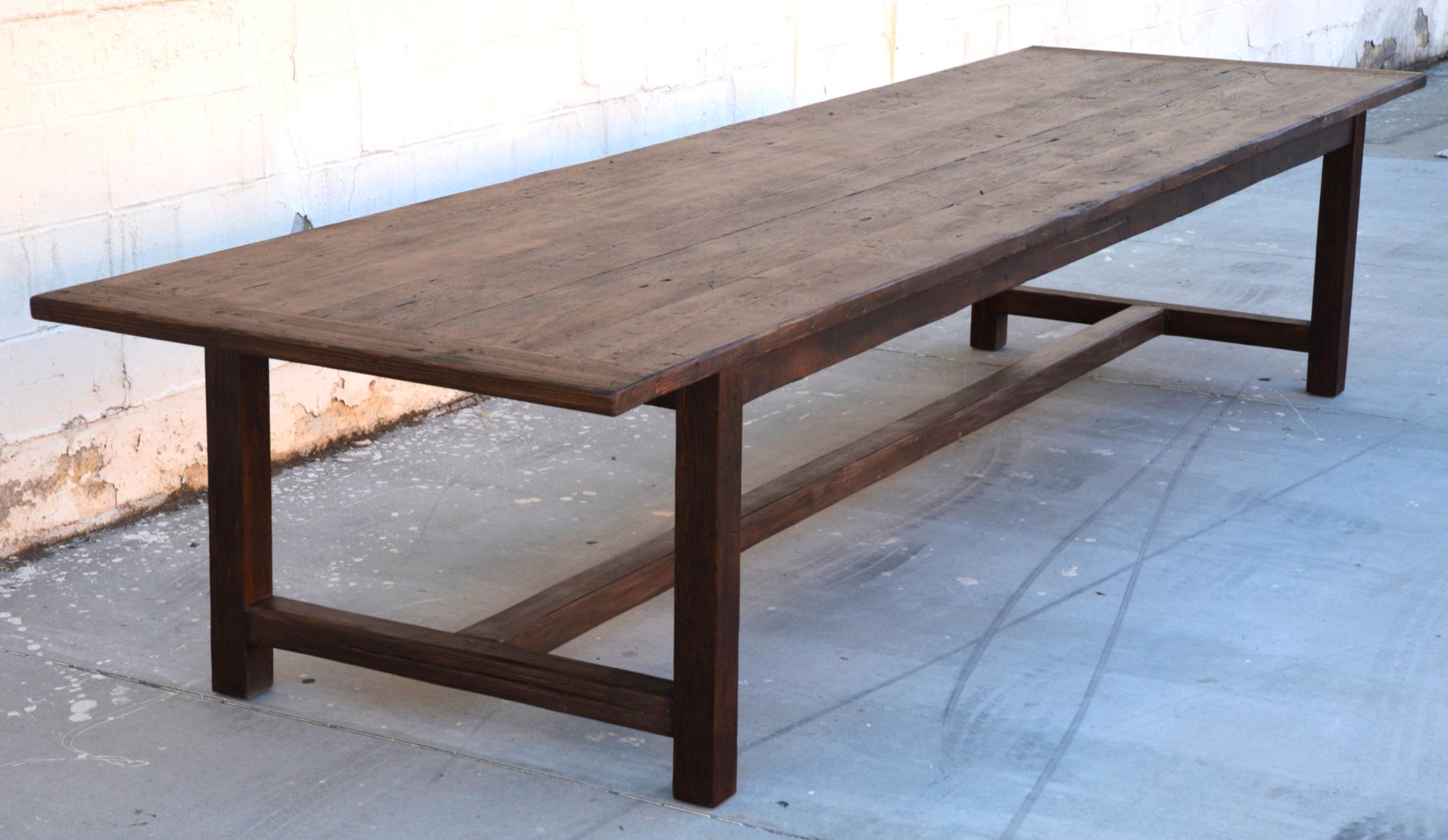 Large Rustic Farm Table Made from Reclaimed Pine 5