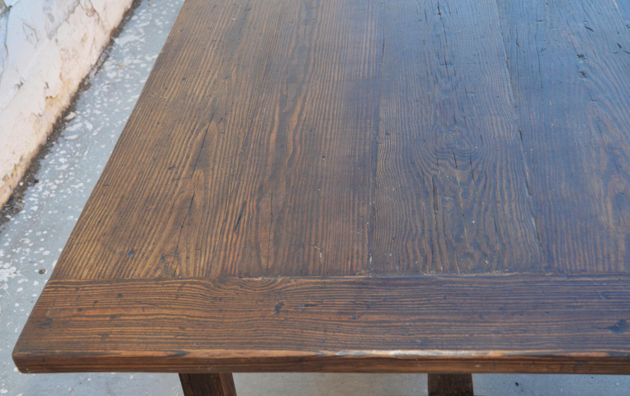 Contemporary Large Rustic Farm Table Made from Reclaimed Pine