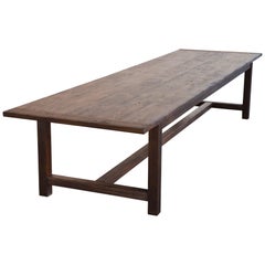 Large Rustic Farm Table Made from Reclaimed Pine