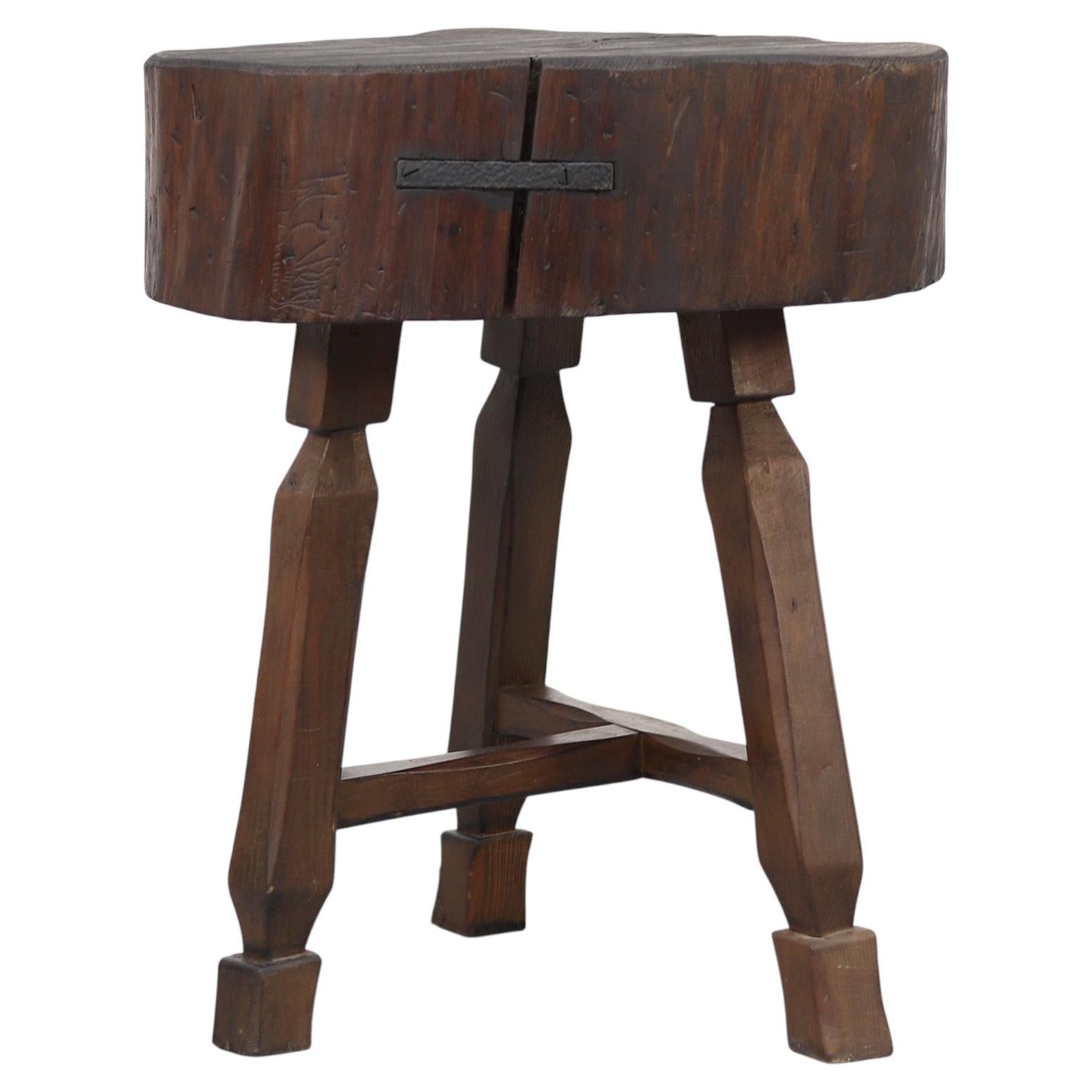 Large Rustic Farmhouse Chopping Block / Side Table or Console Table