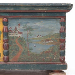 Large Rustic Farmhouse Romantic Folk Art Bridal Chest