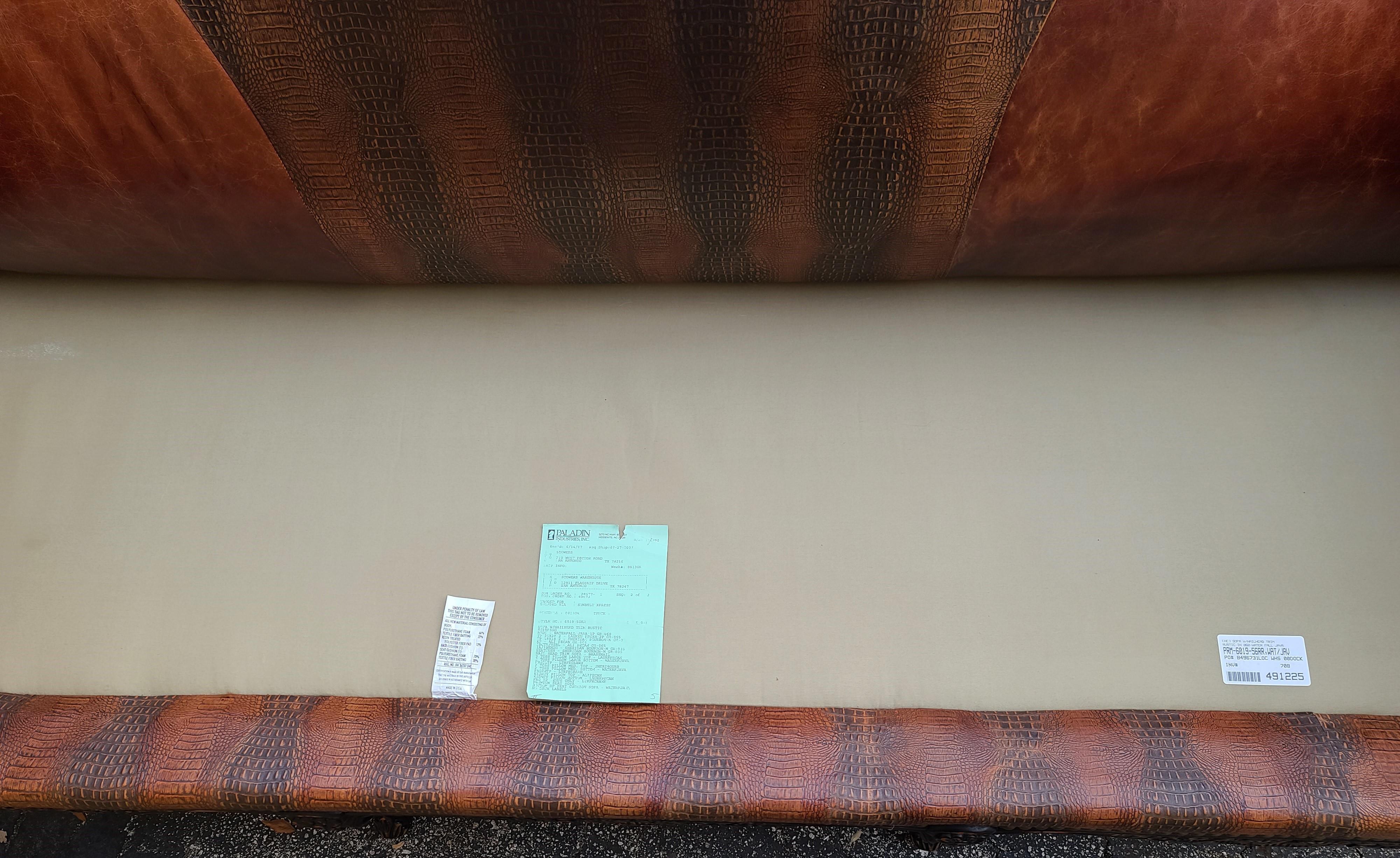 French Country Distressed Leather Sofa by Paladin at 1stDibs who