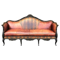 French Country Distressed Leather Sofa by Paladin