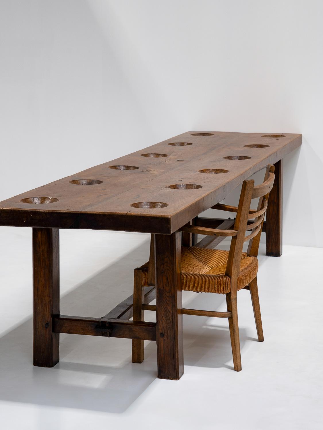 Large Rustic French Farmhouse Dining Table, France, early 20th Century In Good Condition In Antwerp, BE