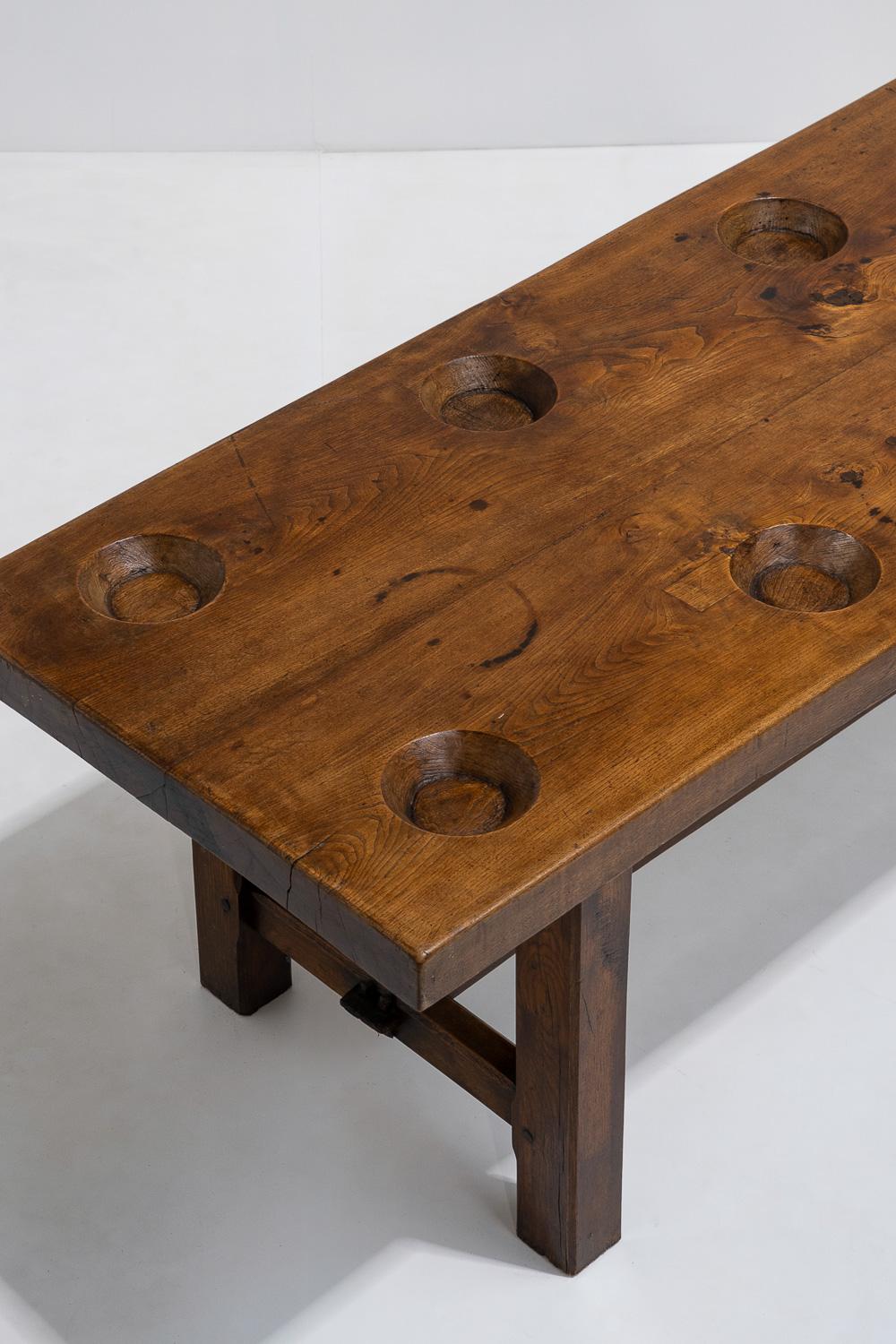 Large Rustic French Farmhouse Dining Table, France, early 20th Century 5