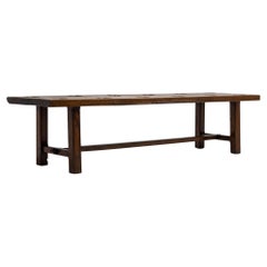 Large Rustic French Farmhouse Dining Table, France, early 20th Century