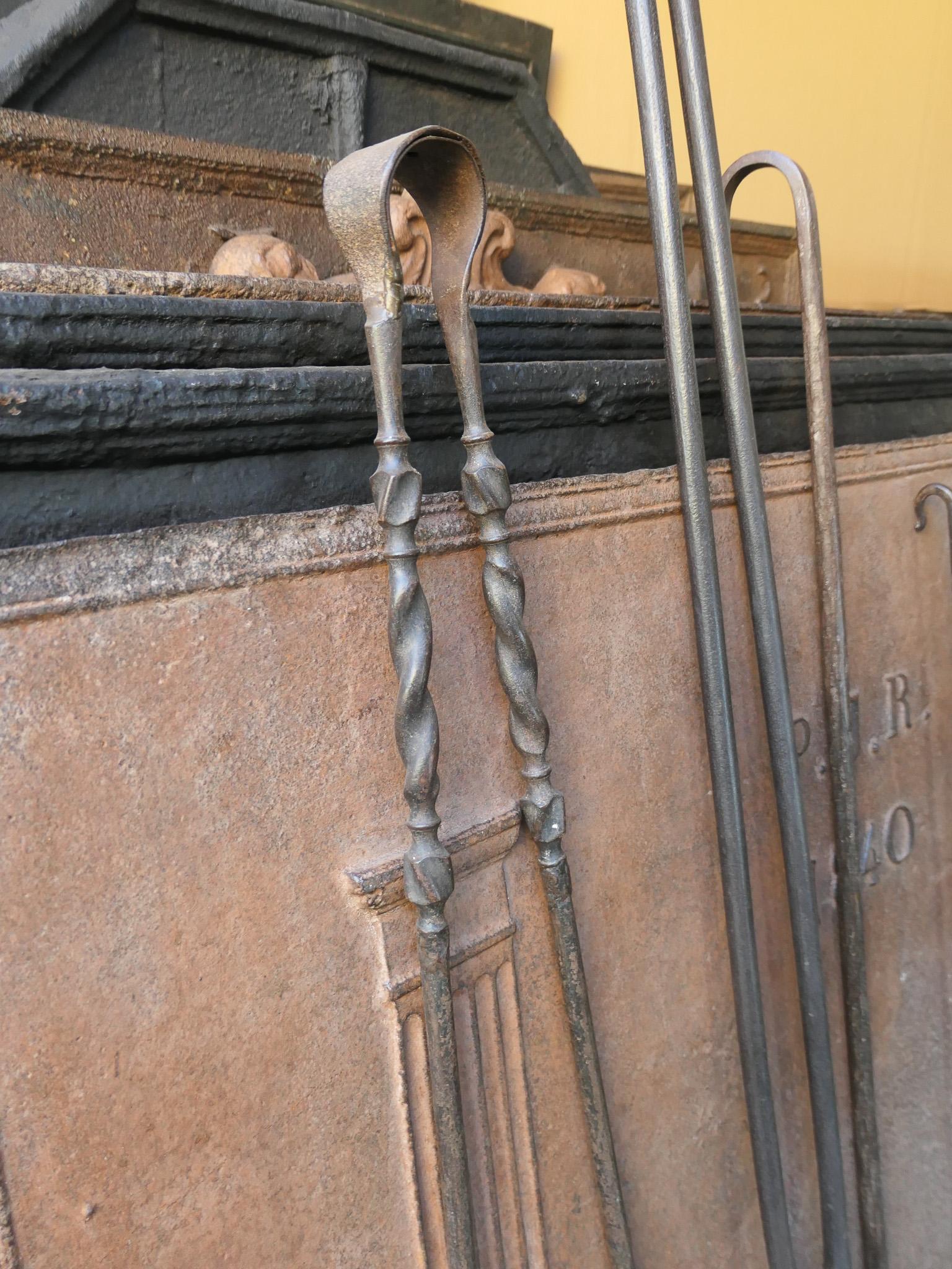 Large Rustic French Fireplace Tools, 18th-19th Century For Sale 6