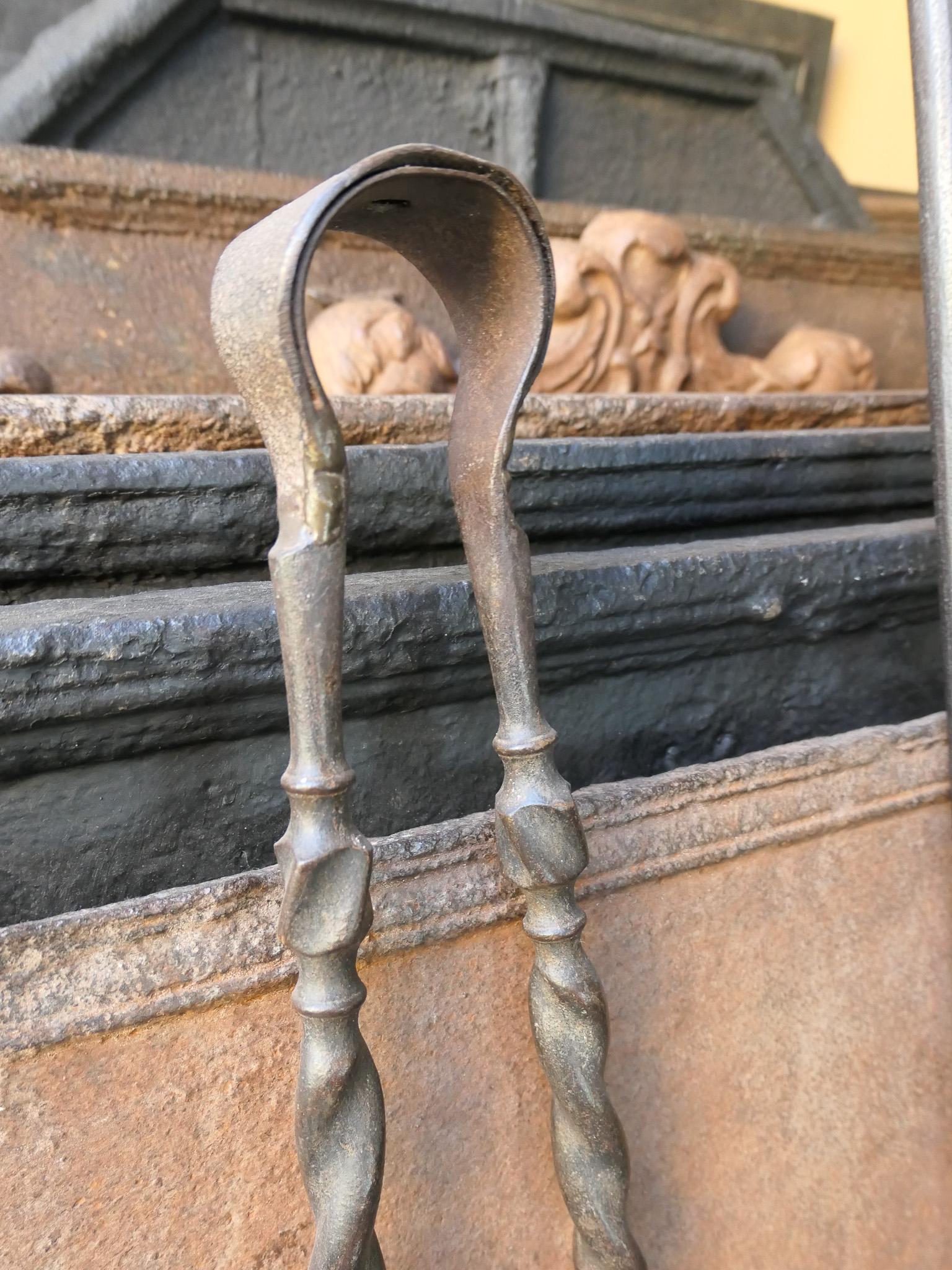 Large Rustic French Fireplace Tools, 18th-19th Century For Sale 7