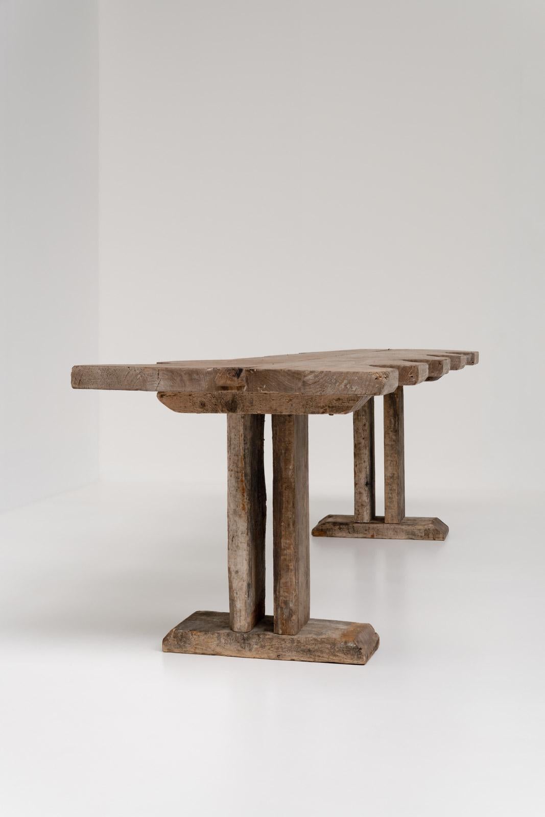 Gran mesa de comedor rústica de joyero francés, Francia, principios del siglo XX Francés en venta