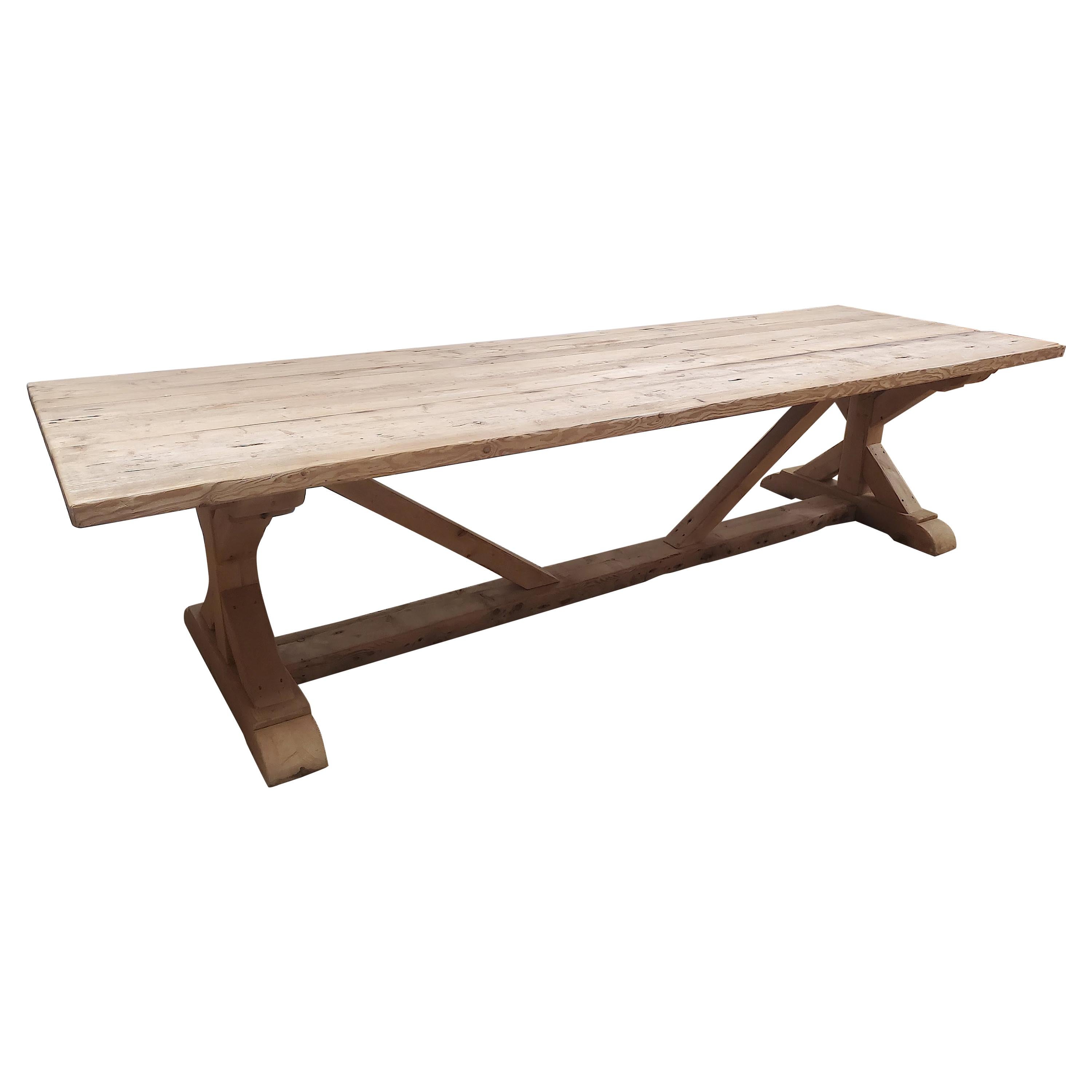 French Trestle Table at 1stDibs