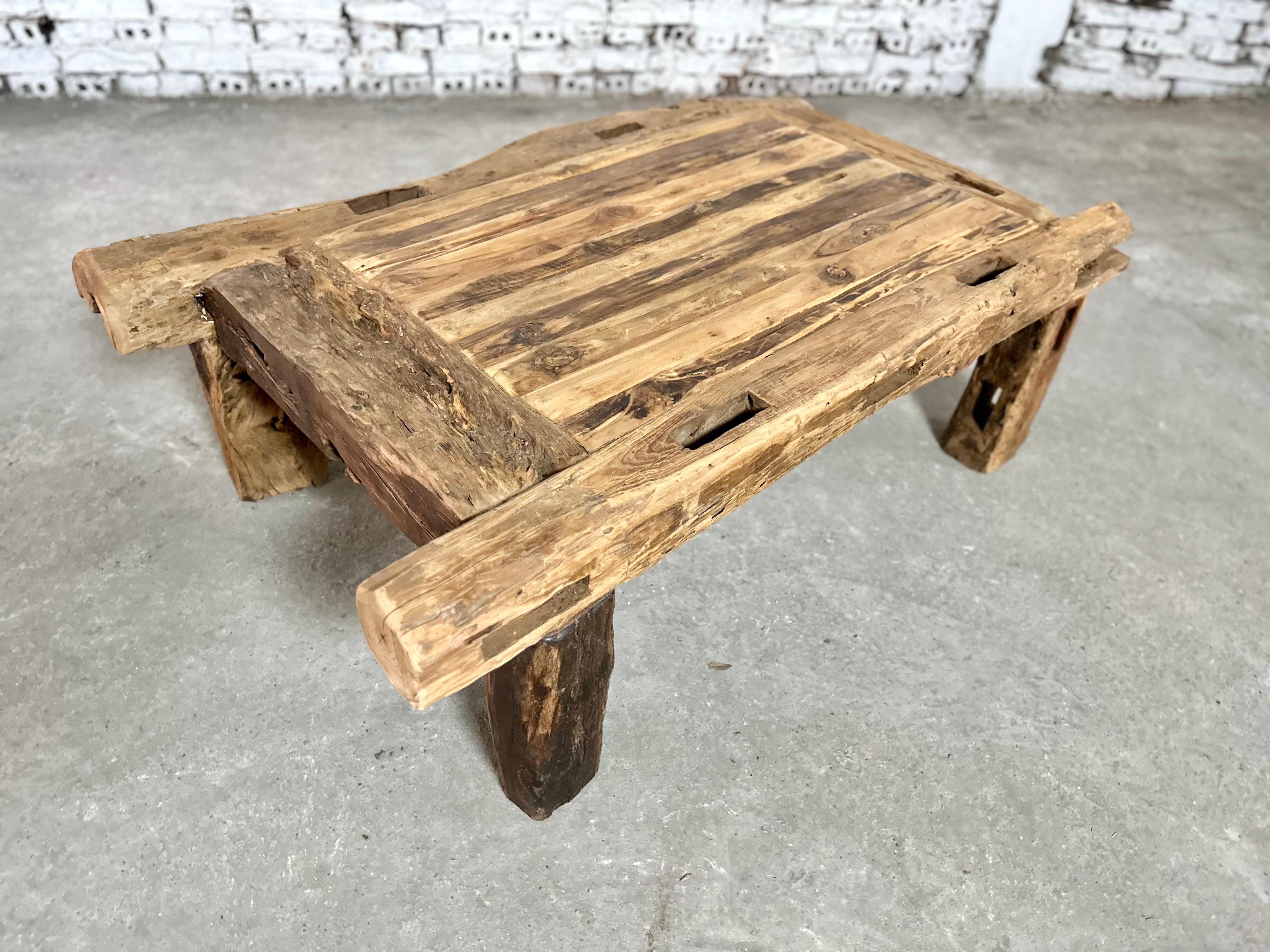 Contemporary Large Rustic Indonesian Reclaimed Teak Coffee Table