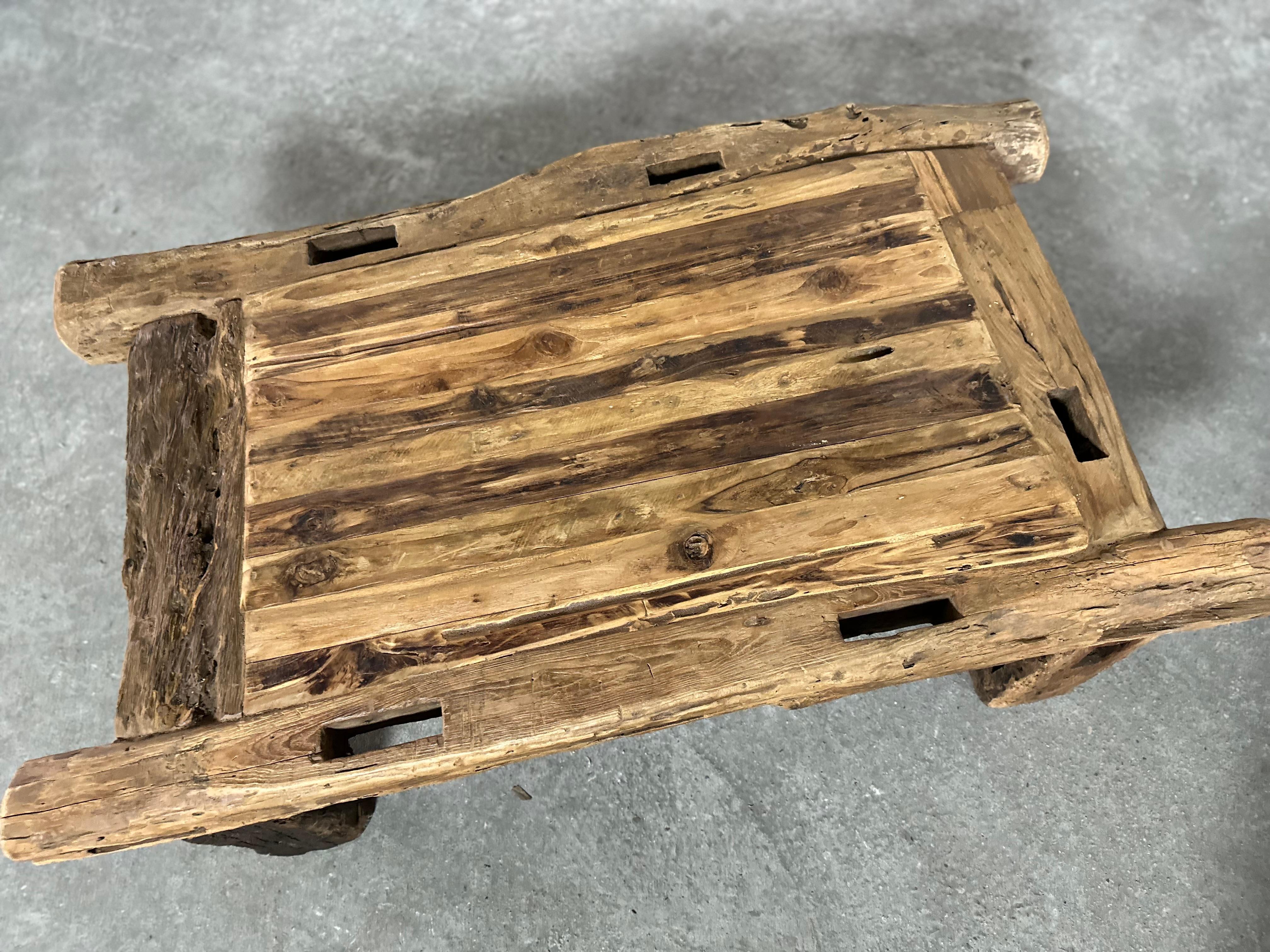 Large Rustic Indonesian Reclaimed Teak Coffee Table 1