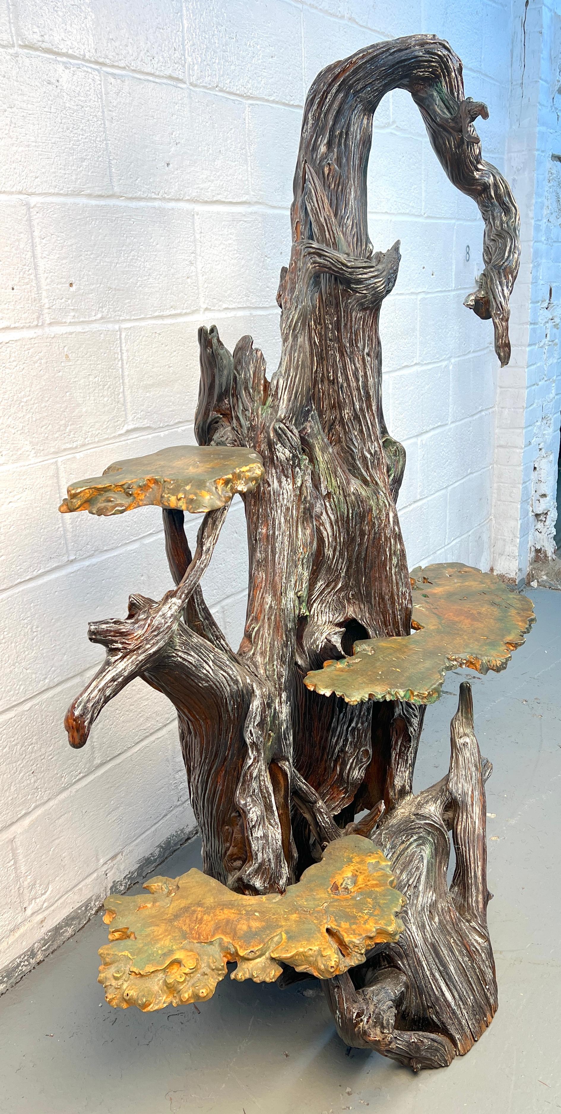 Large Rustic Live Edge Plant Stand In Good Condition For Sale In Brooklyn, NY