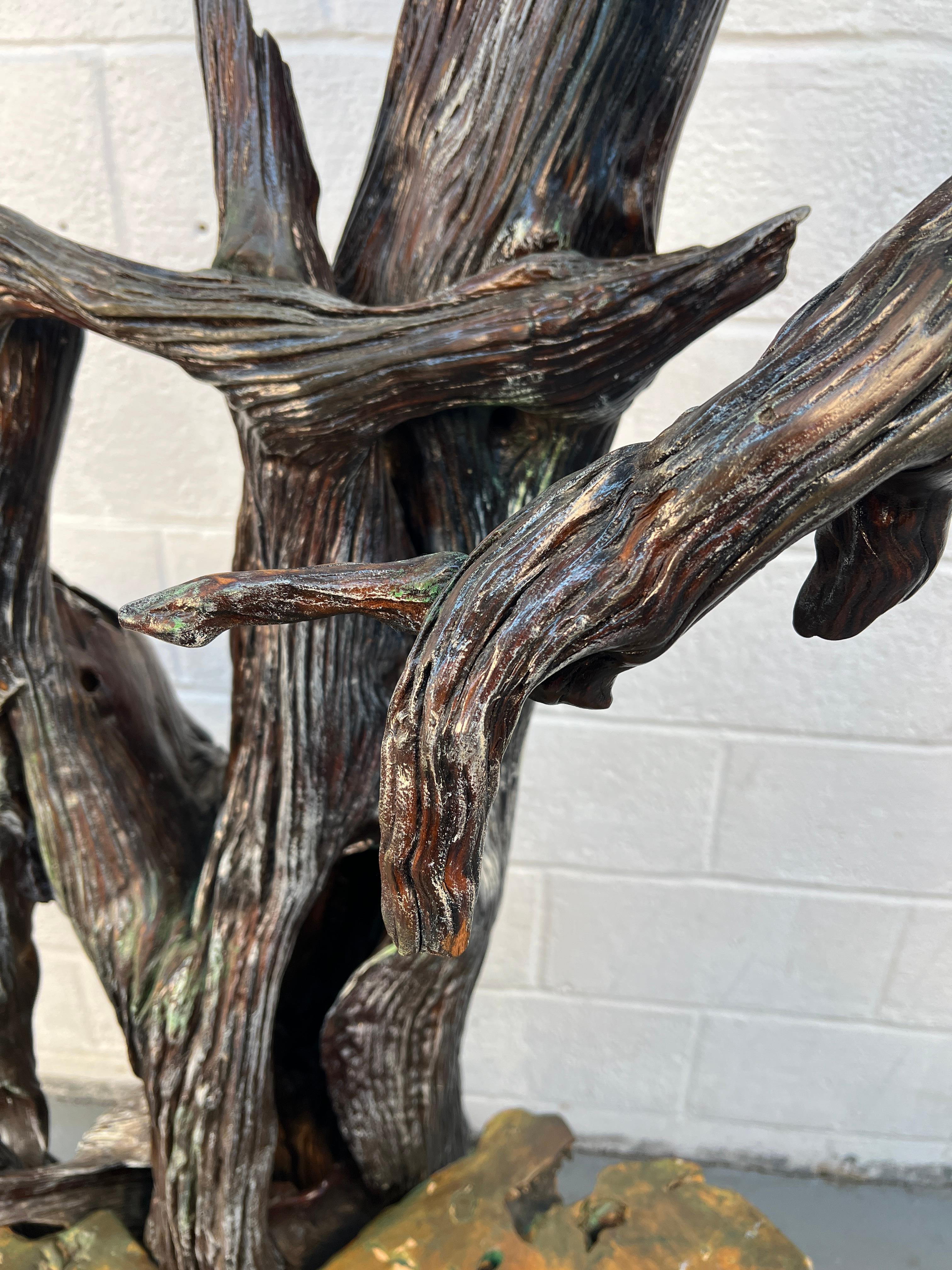 20th Century Large Rustic Live Edge Plant Stand For Sale