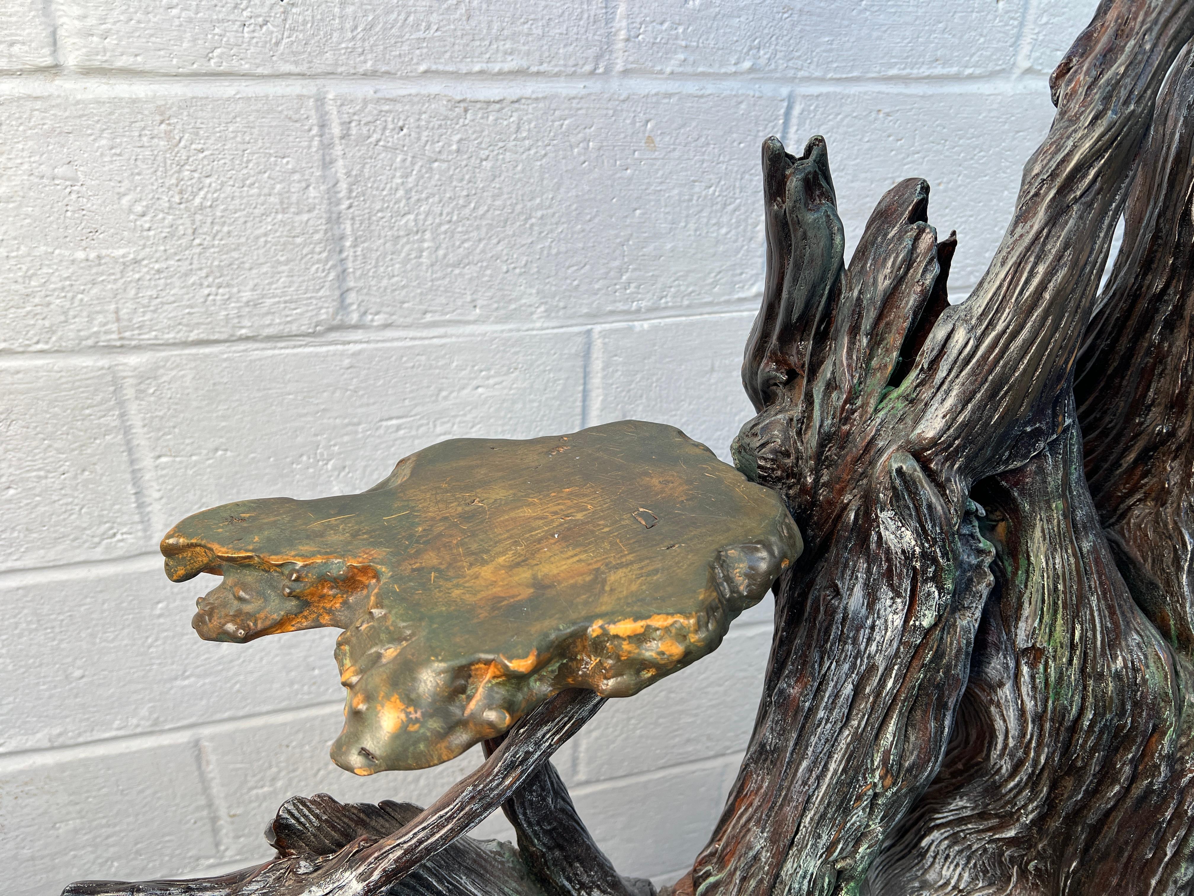 Driftwood Large Rustic Live Edge Plant Stand For Sale