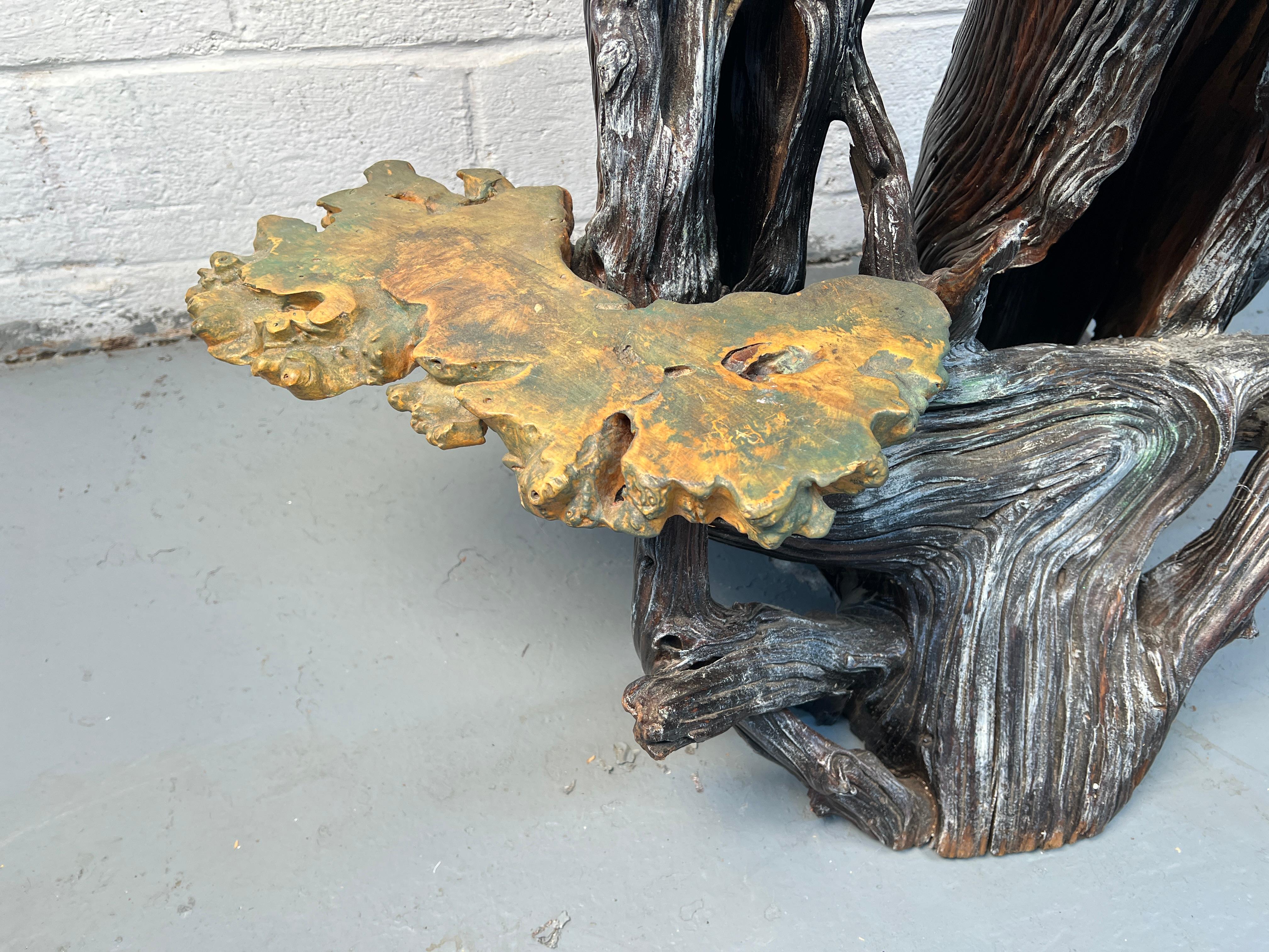 Large Rustic Live Edge Plant Stand For Sale 1