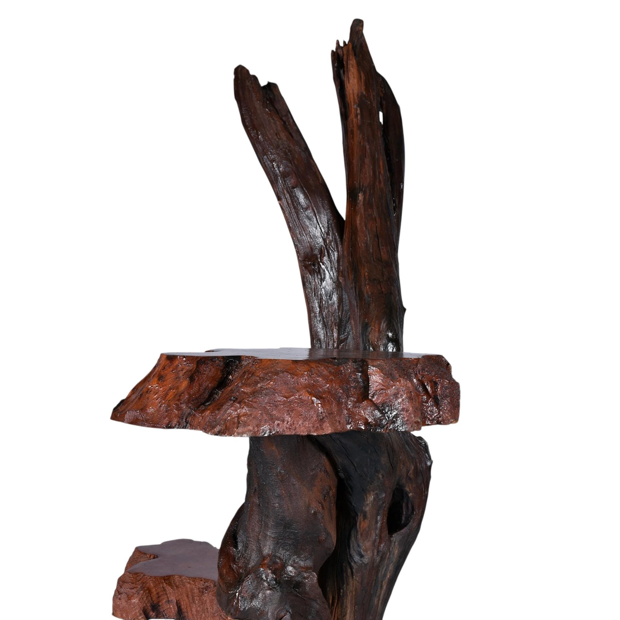 Large Rustic Live Edge Tree Trunk Plant Stand or Art Pedestal For Sale 2