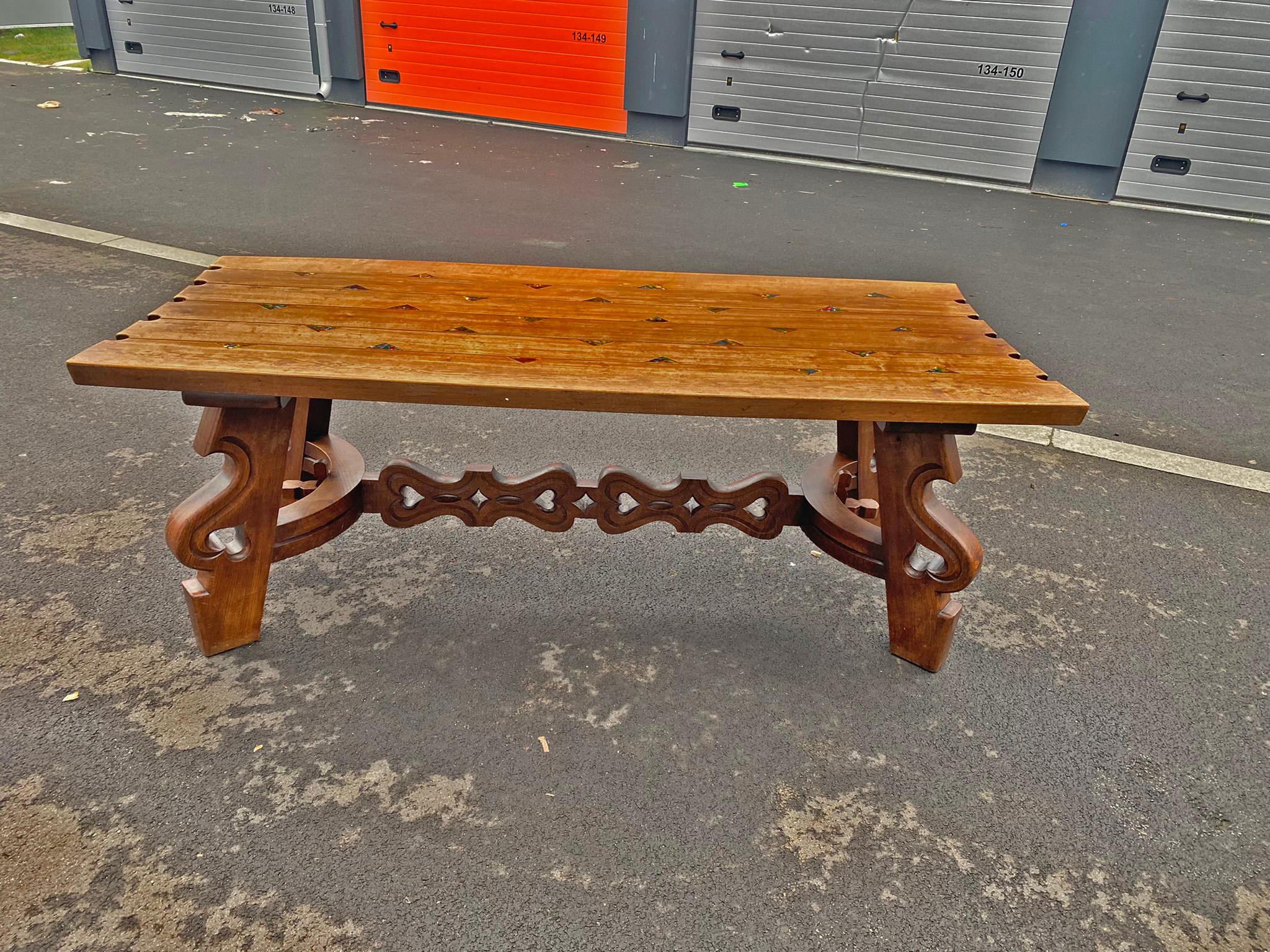 Large Rustic Neo Table in Oak, circa 1950/1960 For Sale 6