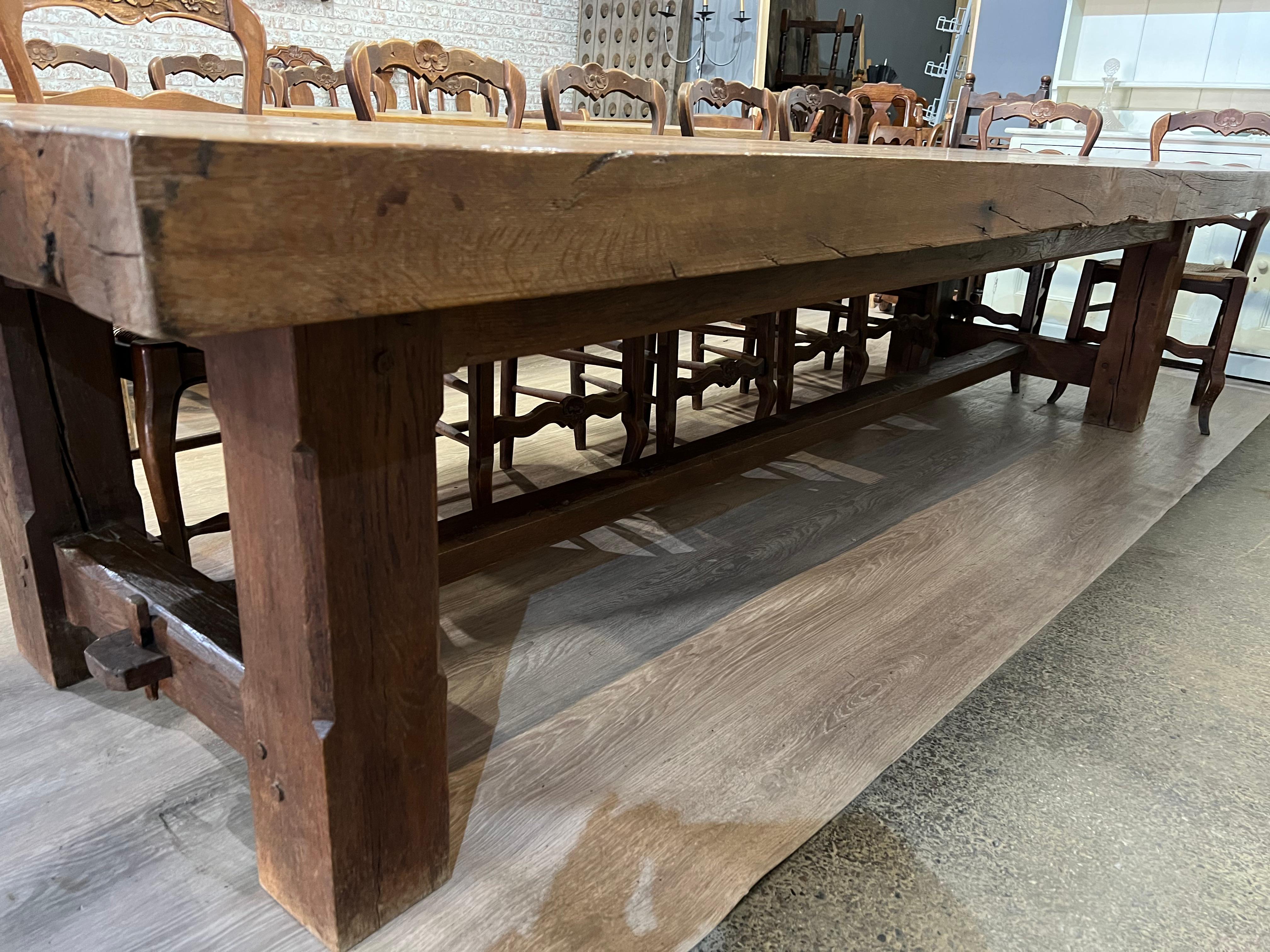 thick rustic dining table
