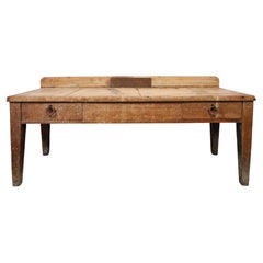 Large Rustic Oak Work Table, France, 19th Century