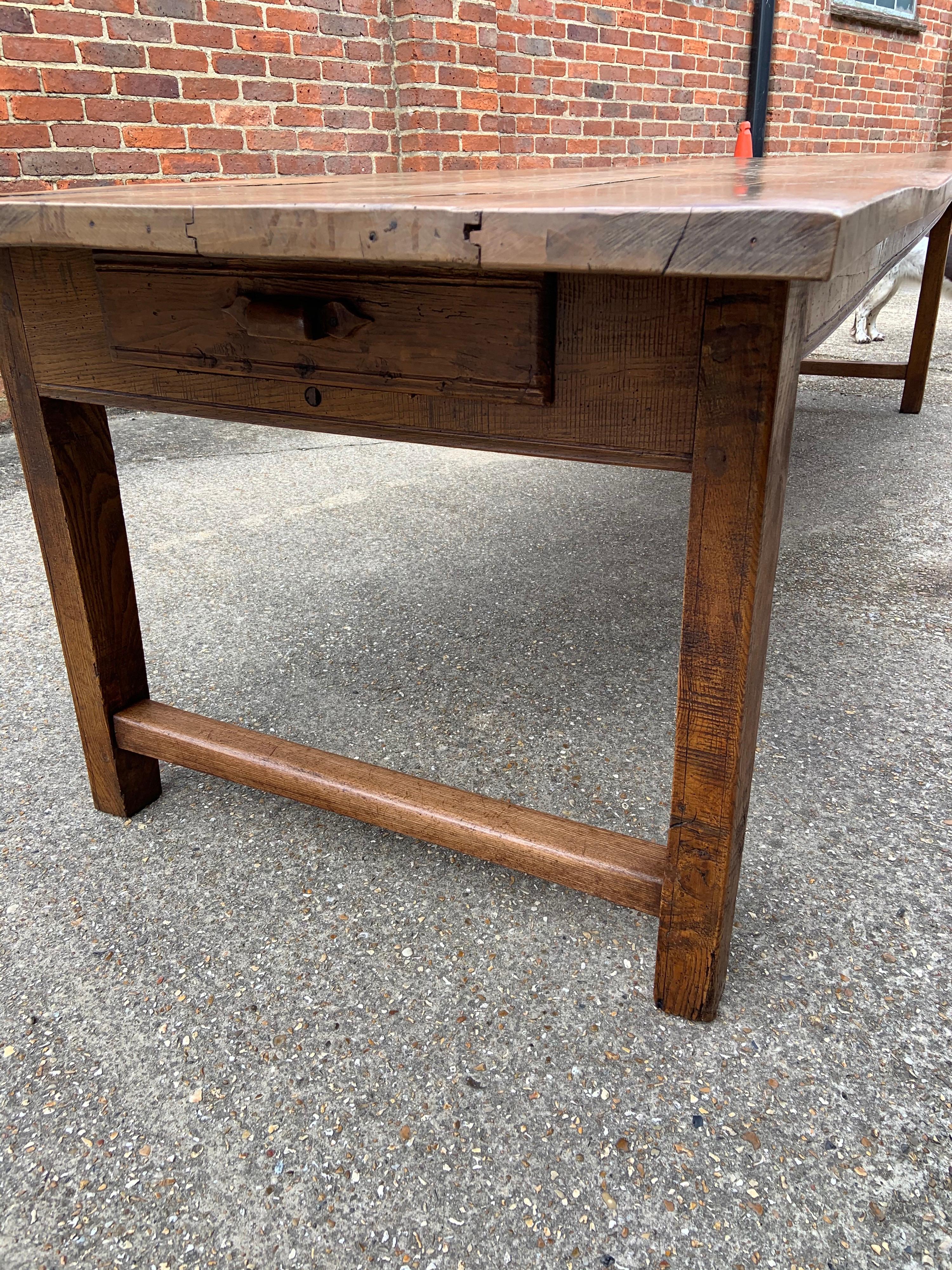 Hand-Crafted Large Rustic Pale Beech Farmhouse Table