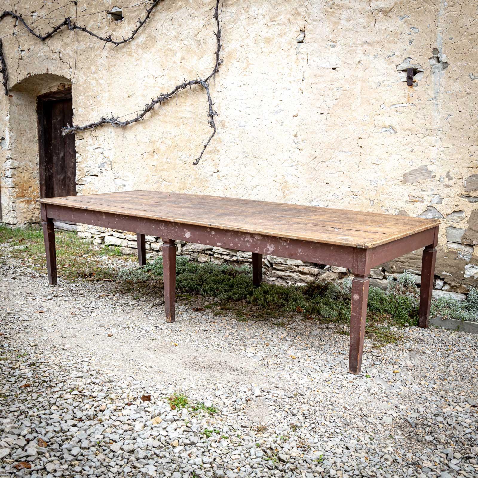 Grande table à manger provinciale rustique, 19ème siècle en vente 3
