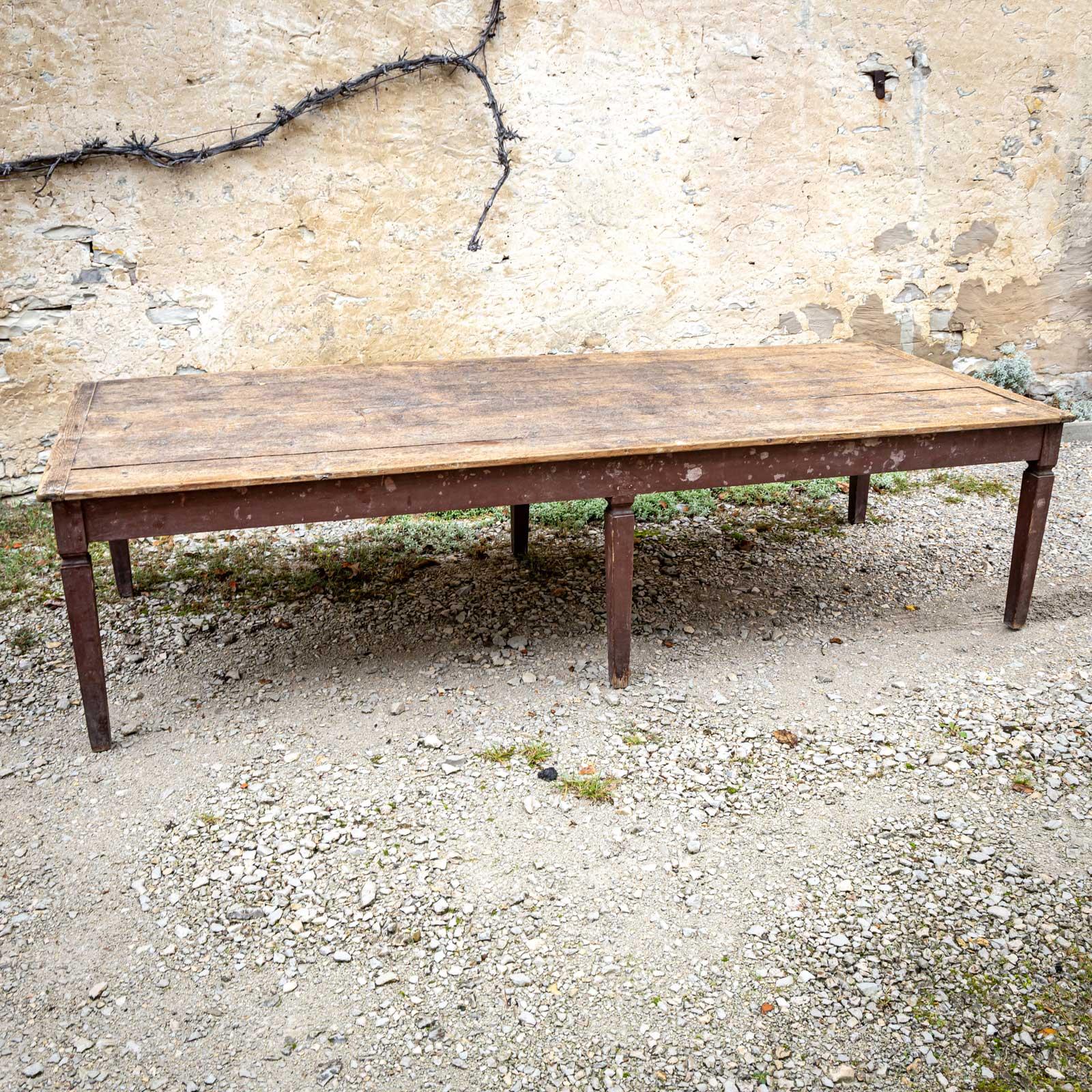 XIXe siècle Grande table à manger provinciale rustique, 19ème siècle en vente
