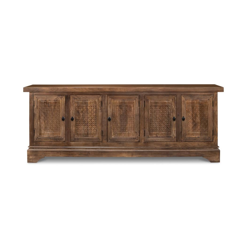 Asian Large Rustic Sideboard Buffet For Sale
