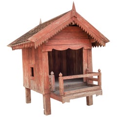 Vintage Large Rustic Spirit House from Northern Thailand, Teak, Mid-Late 20th Century