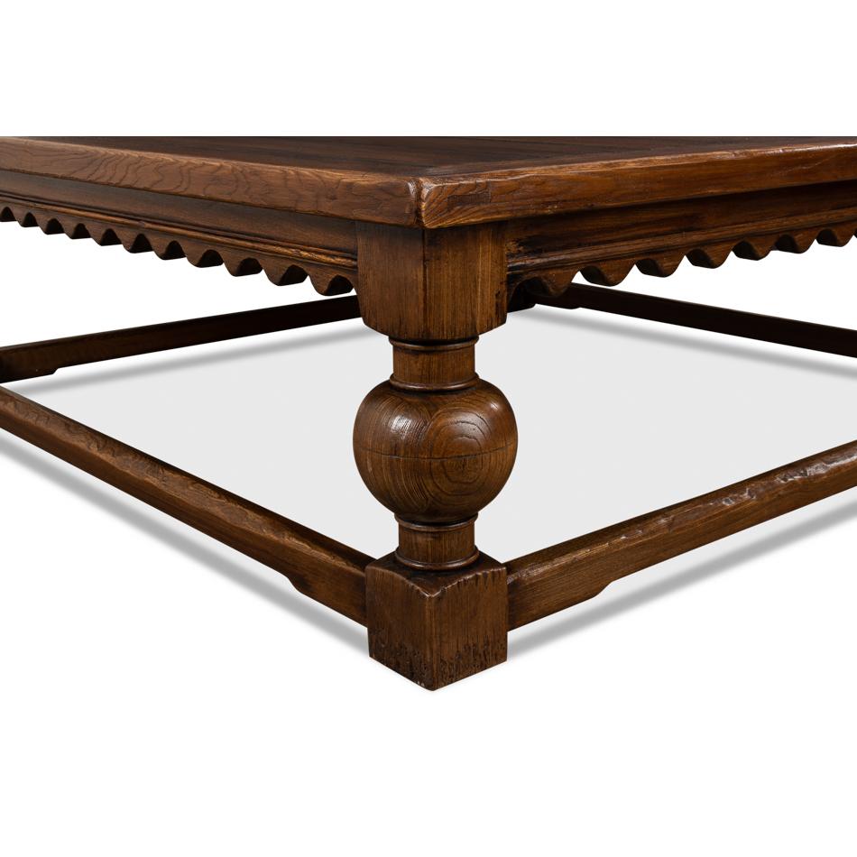 XXIe siècle et contemporain Grande table basse carrée rustique en vente