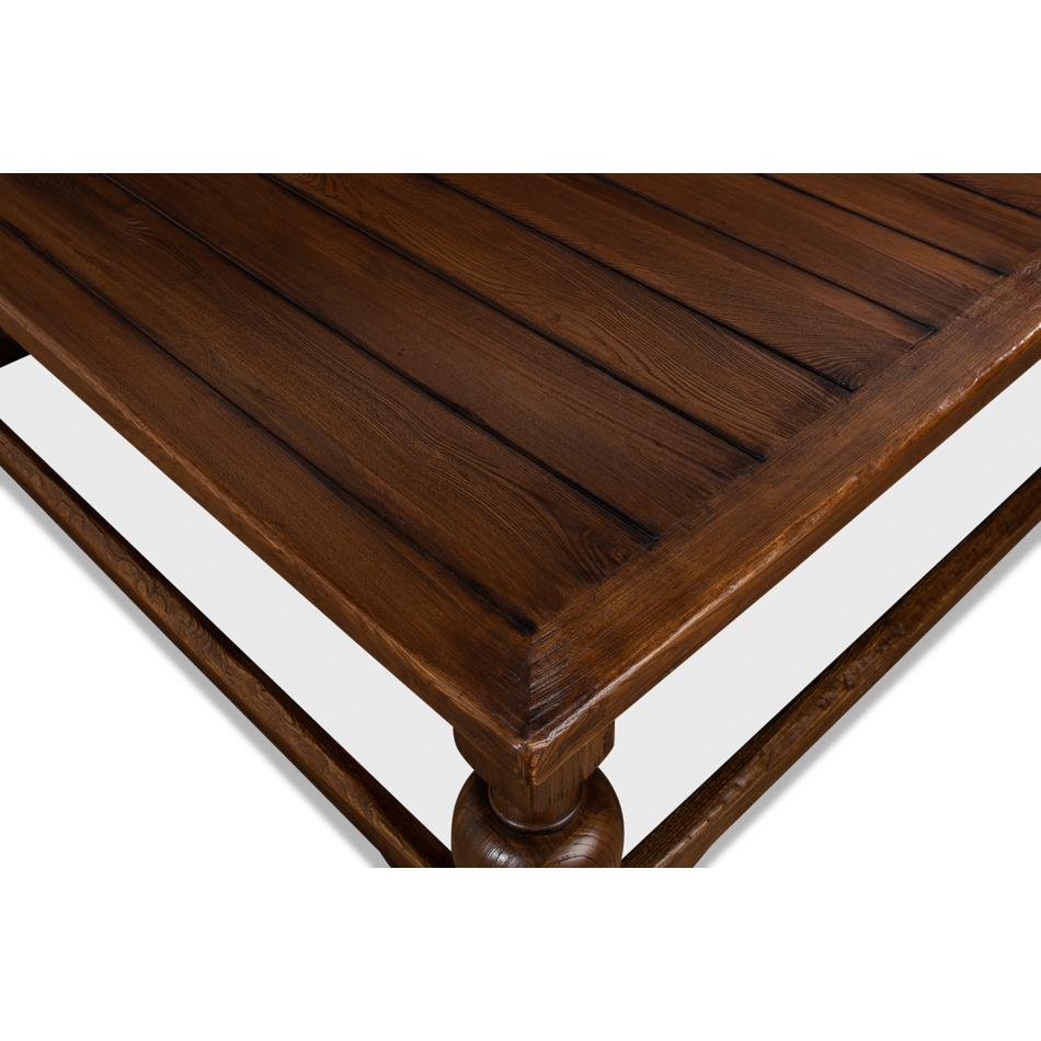 Grande table basse carrée rustique en vente 1
