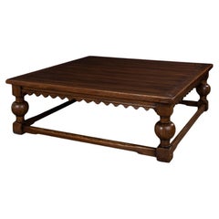 Grande table basse carrée rustique