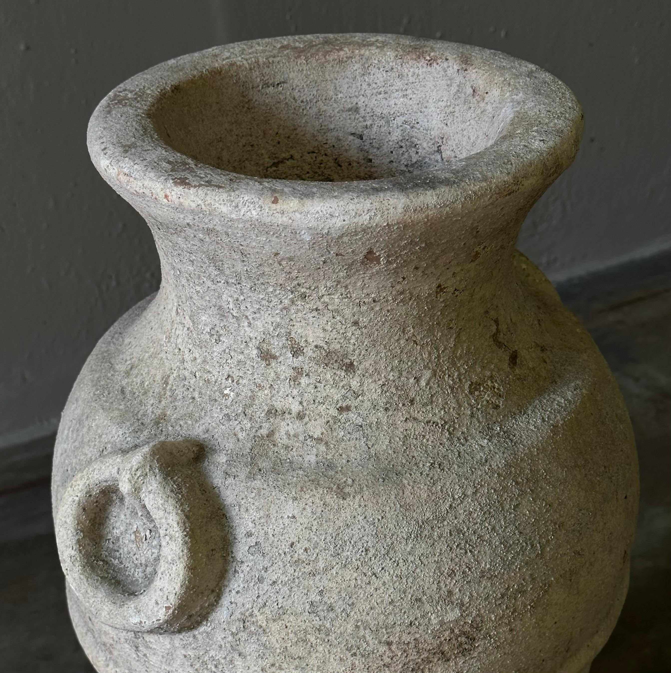 Late 20th Century Large Rustic Stoneware Vase