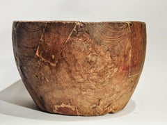 Large Rustic Teak Burl Bowl / Feed Trough, Madura, Early to Mid-20th Century