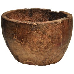 Large Rustic Teak Burl Bowl / Feed Trough, Madura, Early to Mid-20th Century