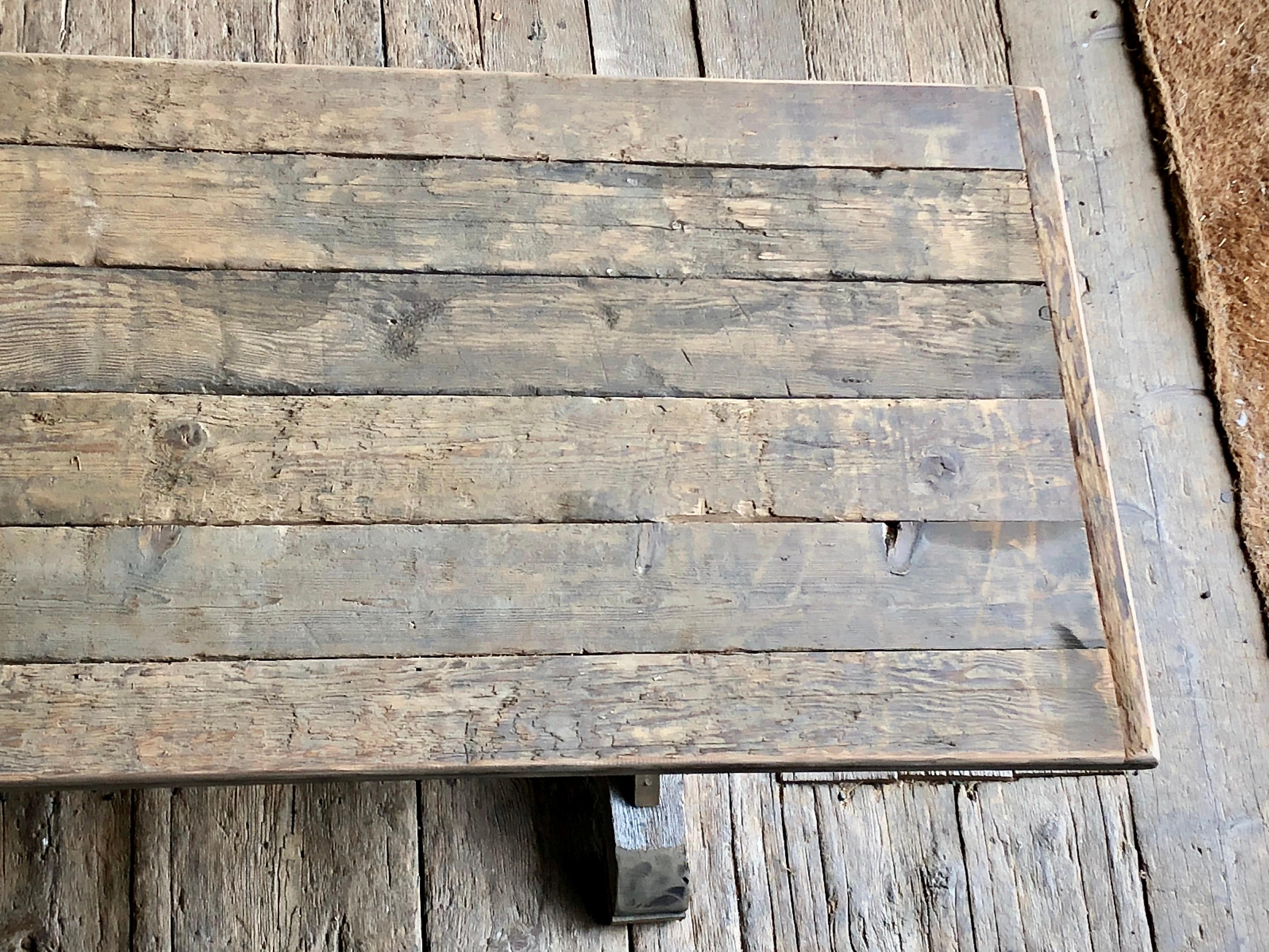 Large Rustic Trestle Table For Sale 6