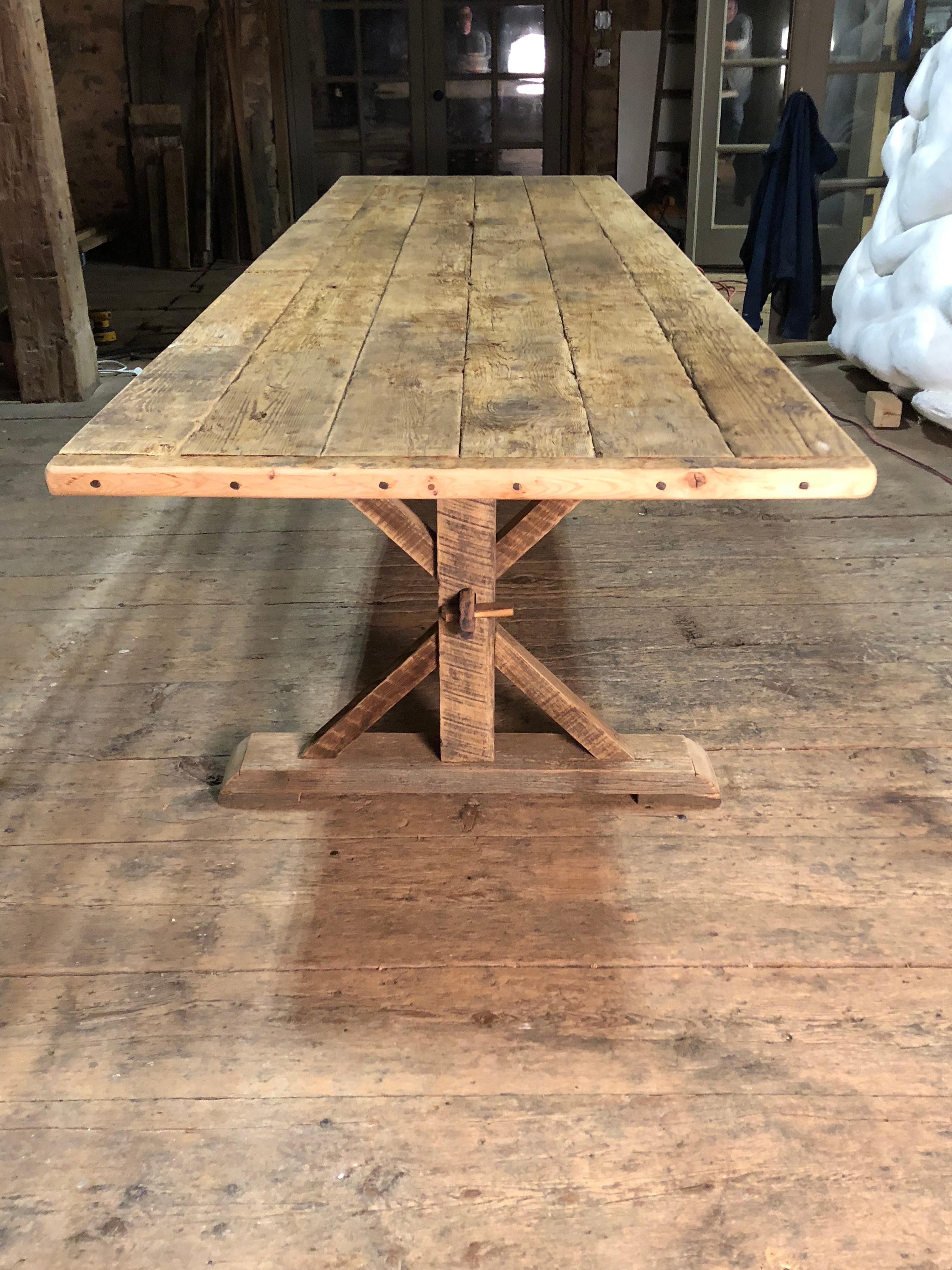 Large Rustic Trestle Table 1