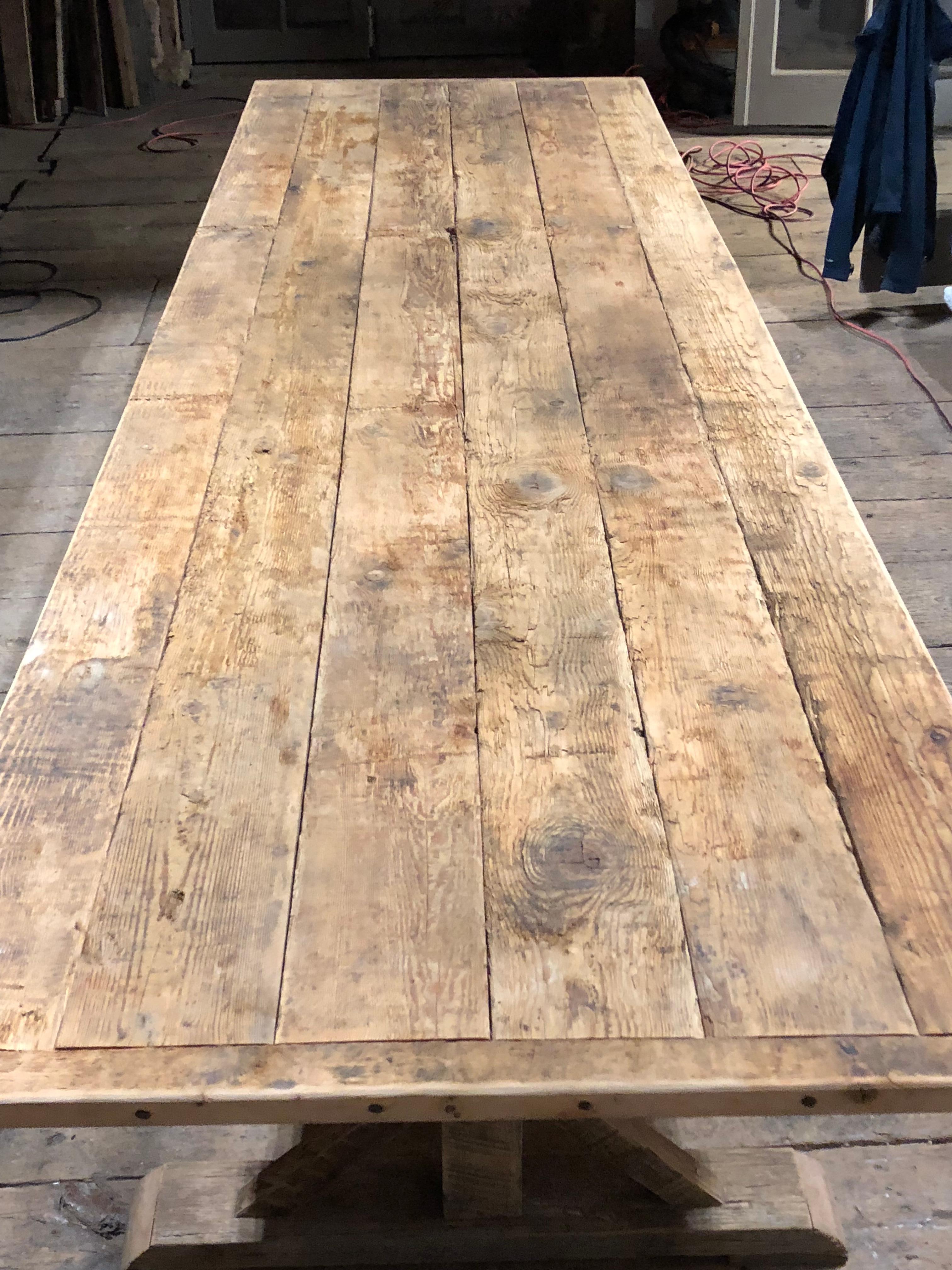 Large Rustic Trestle Table 2