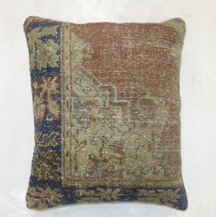 Large Rustic Turkish Oushak Rug Pillow