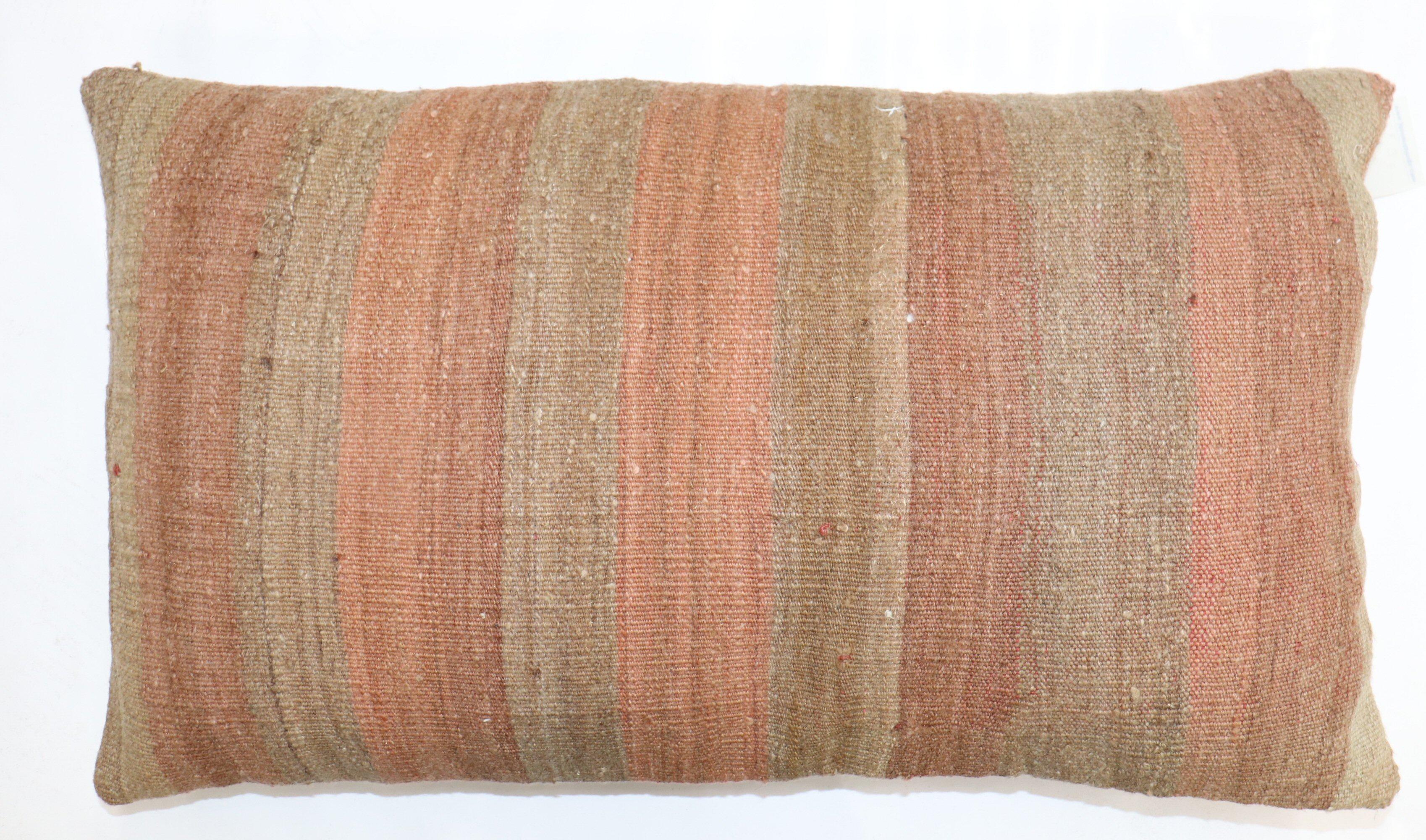 Wool Large Rustic Vintage Kilim Pillow For Sale