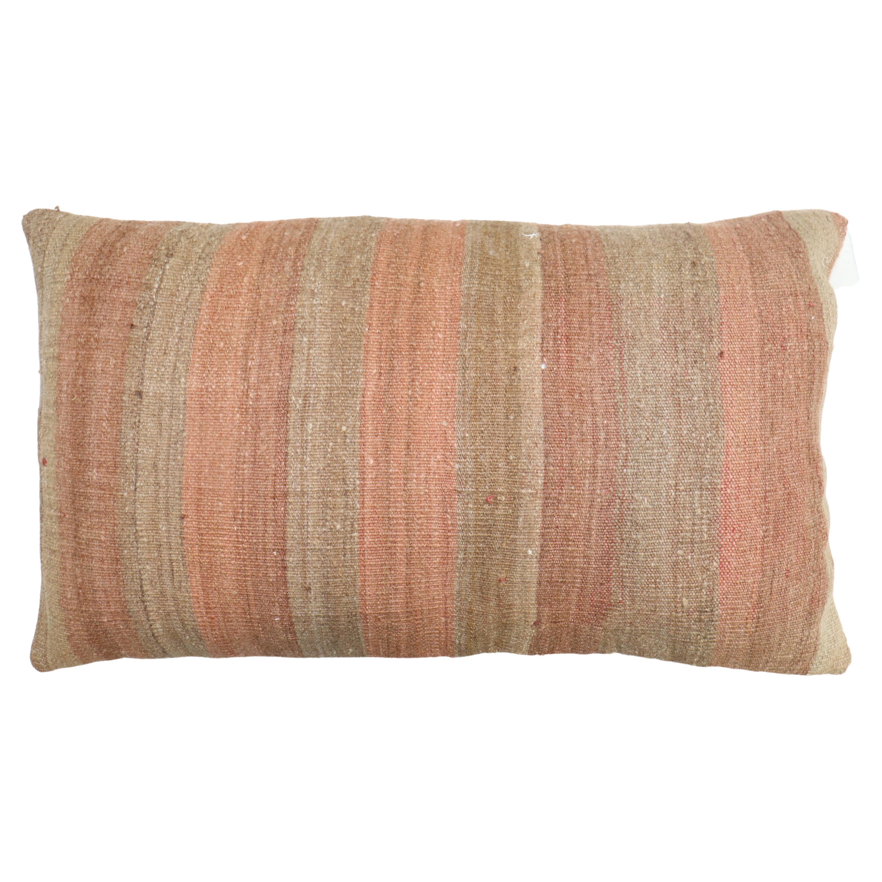 Large Rustic Vintage Kilim Pillow For Sale