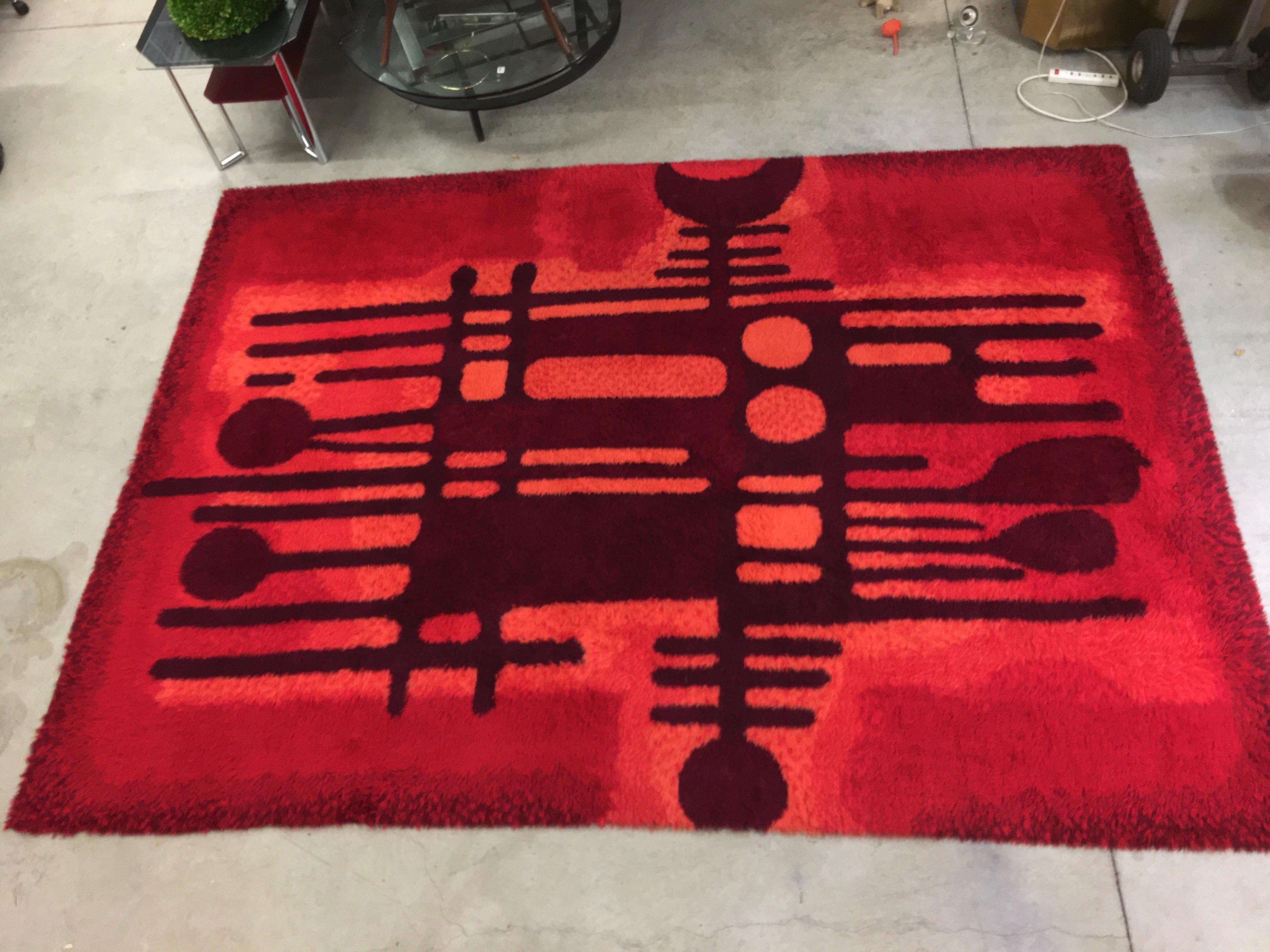 Large Rya Rug by Ege Taeppper, Denmark 6