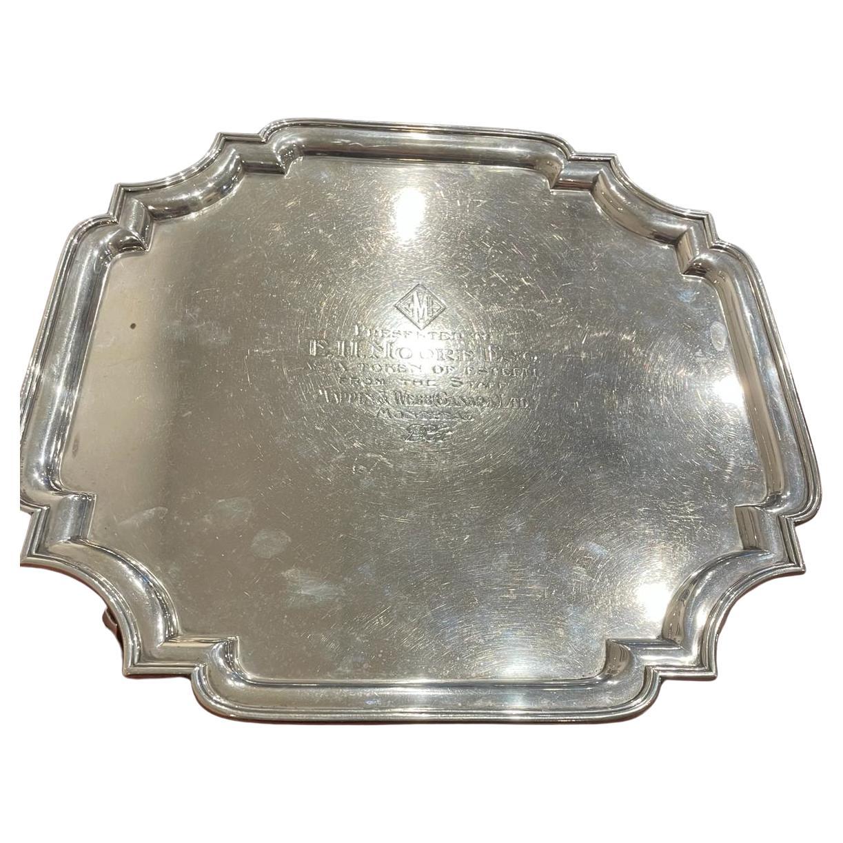 Large S/Silver Salver/Tray, Mappin & Web. Hallmarked: Sheffield, c1923, 1500 gr.