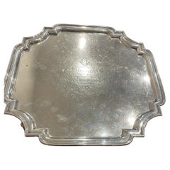 Antique Large S/Silver Salver/Tray, Mappin & Web. Hallmarked: Sheffield, c1923, 1500 gr.