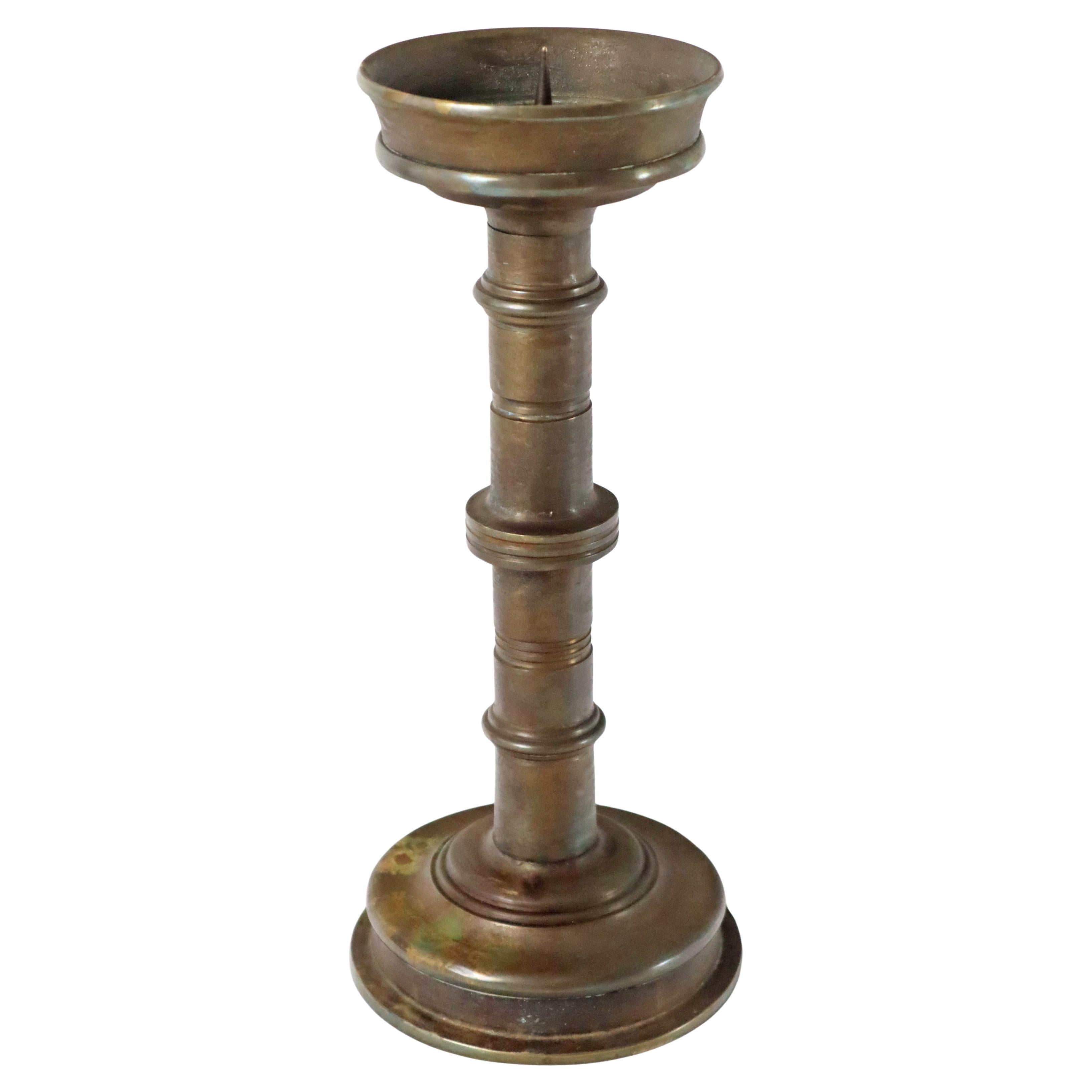 Large sacred art deco bronze candle holder, Germany around 1930