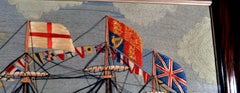 Large Sailor's Woolwork of a Fully Dressed Royal Navy Battleship- HMS Victoria.