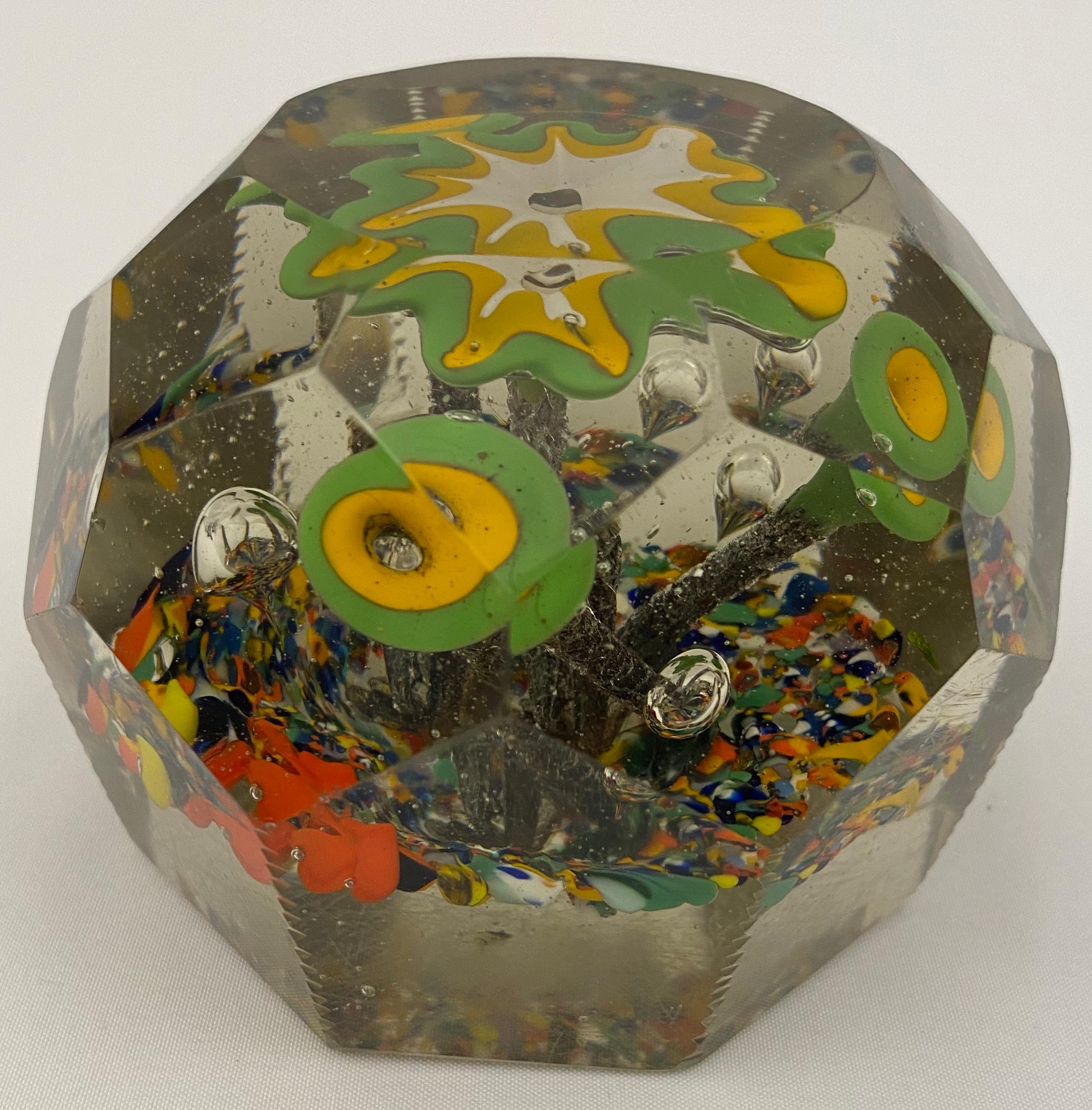 French Large Saint Louis Art Glass Millefiori Paperweight  For Sale