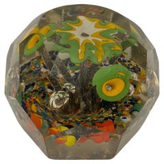 Antique Large Saint Louis Art Glass Millefiori Paperweight 